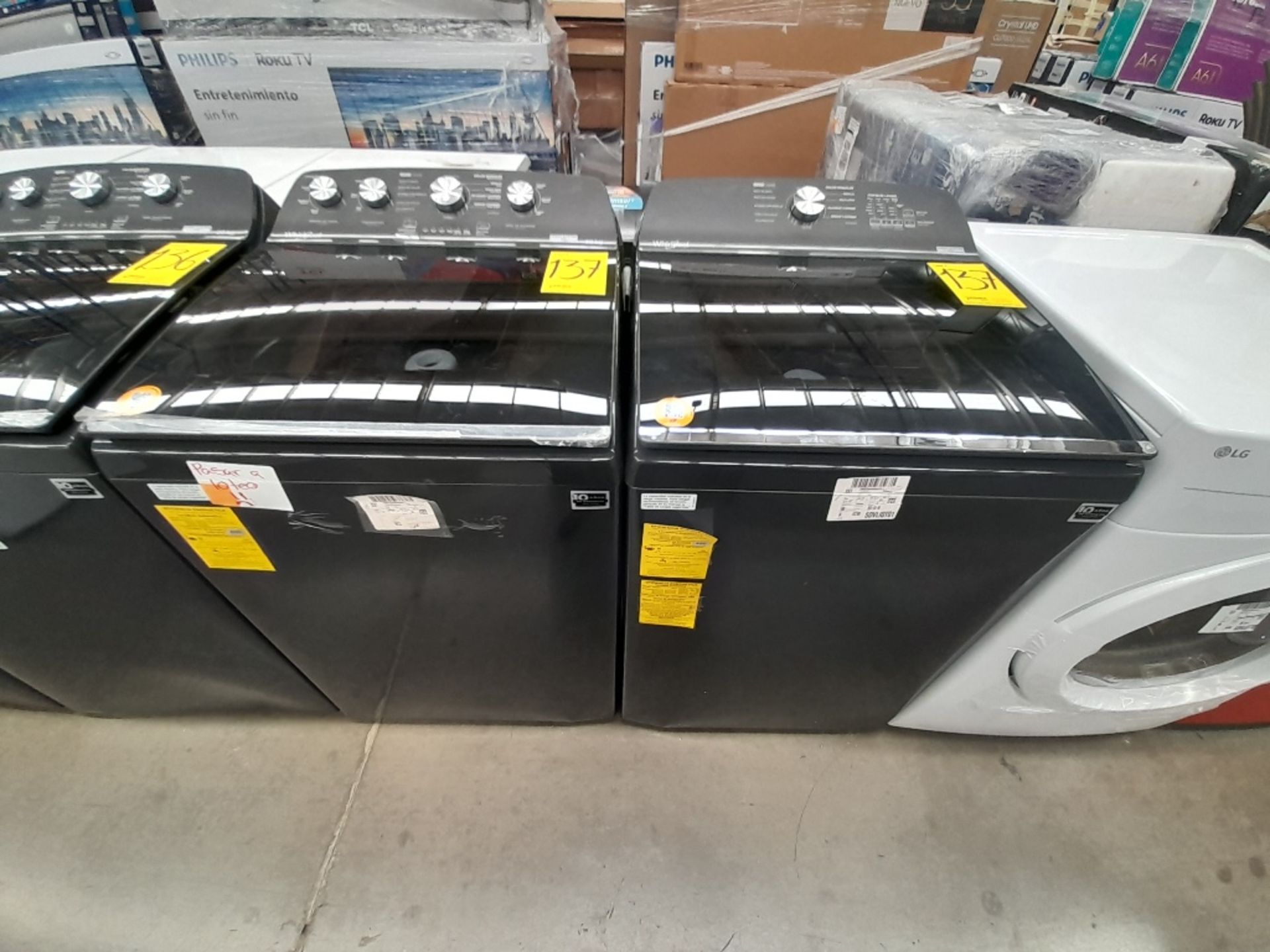 Lote de 2 lavadoras contiene: 1 lavadora de 24 KG, Marca WHIRPOOL, Modelo 8MWTWLA41WGJ0, Serie 8274