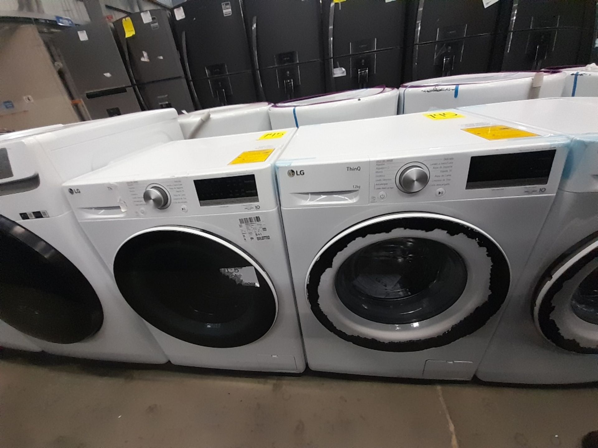 Lote de 2 lavadoras contiene: 1 lavadora de 12 KG, Marca LG, Modelo WM12WVC4S6, Serie ND, Color BLA
