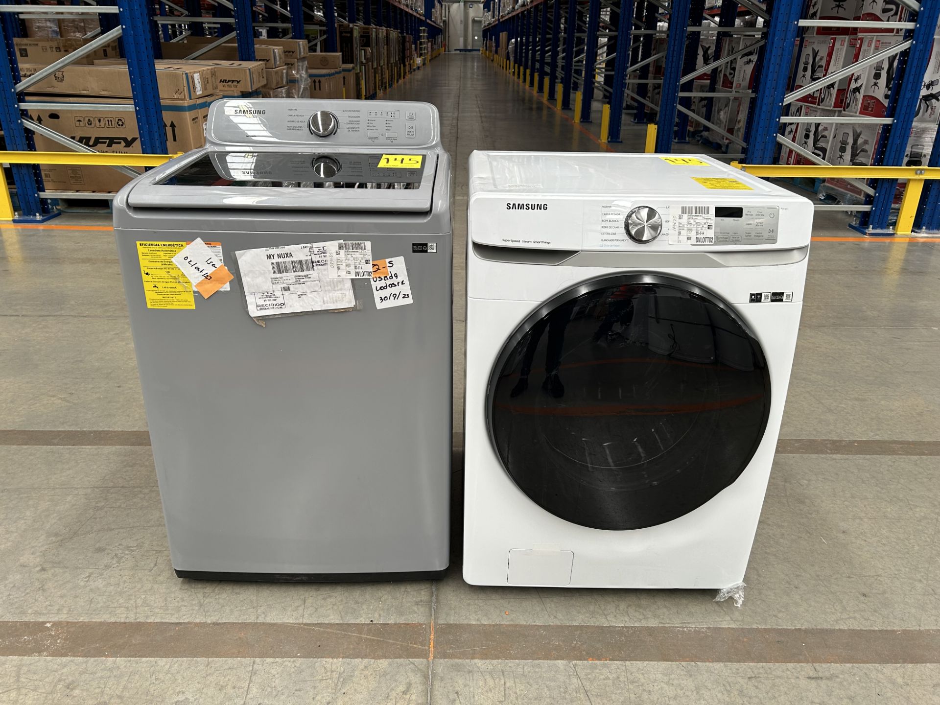 Lote de 2 Lavadoras contiene: 1 Lavadora de 22 KG Marca SAMSUNG, Modelo WF22R6270AV, Serie 0356Z, C