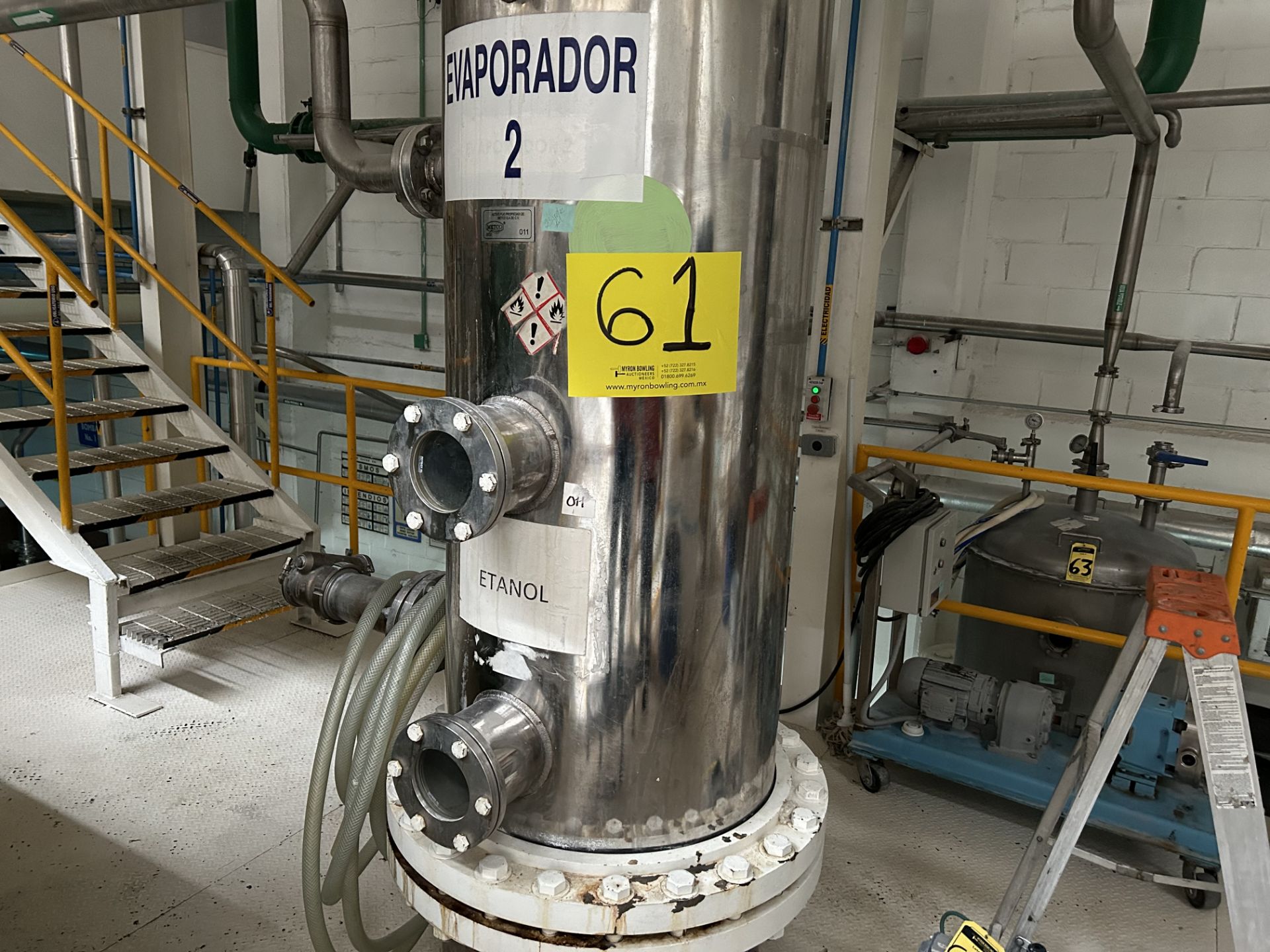 304 stainless steel evaporator with sanitary finish with operating capacity of 318.27 L; with Dimen - Image 5 of 20