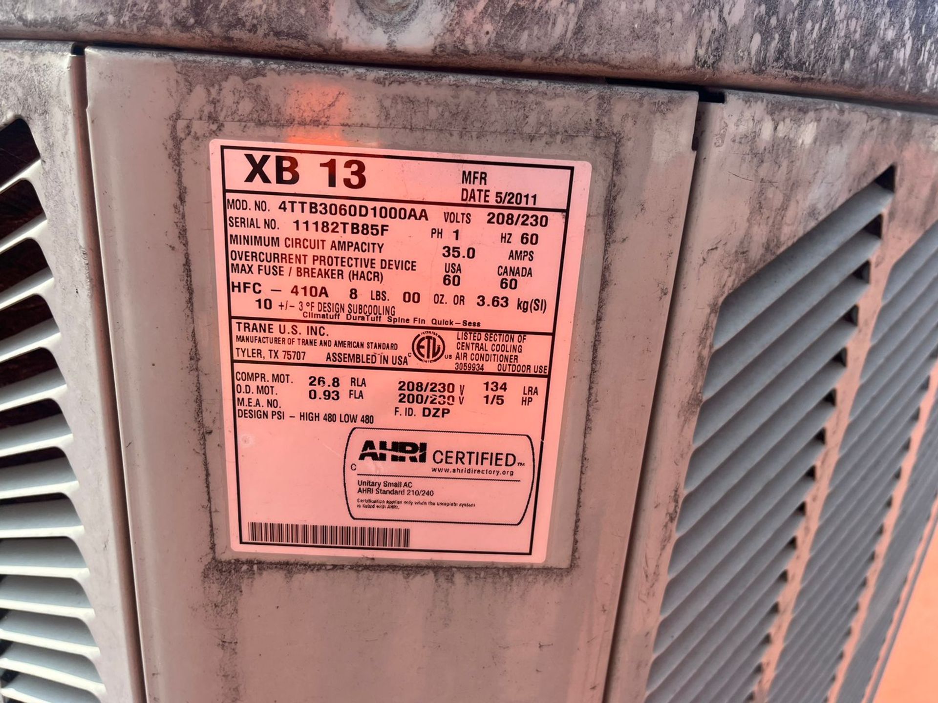 Lote de aire acondicionado marca TRANE de 480 psi , voltaje 208/230 y 1 unidad de aire acondicionad - Image 15 of 15