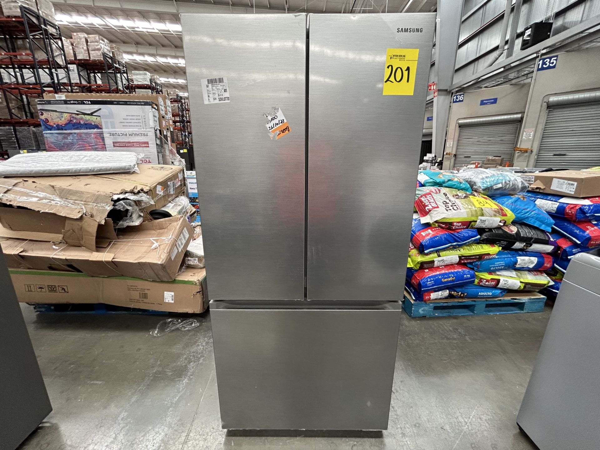 Lote de 1 Refrigerador Marca SAMSUNG, Modelo RF25C5151S9, Serie 800113D, Color GRIS (No se asegura