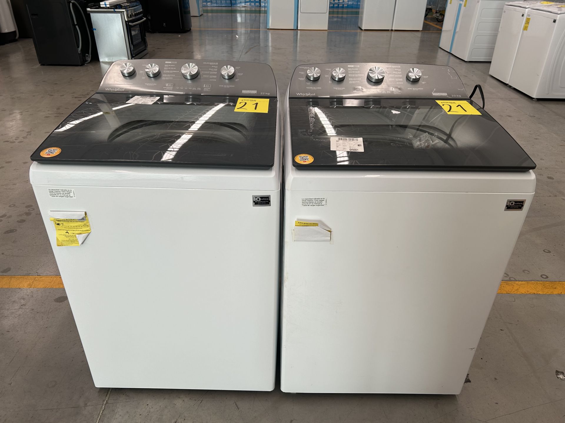 Lote de 2 Lavadoras contiene: 1 Lavadora de 22 KG, Marca WHIRPOOL, Modelo 8MWTW2224WJM0, Serie 0175