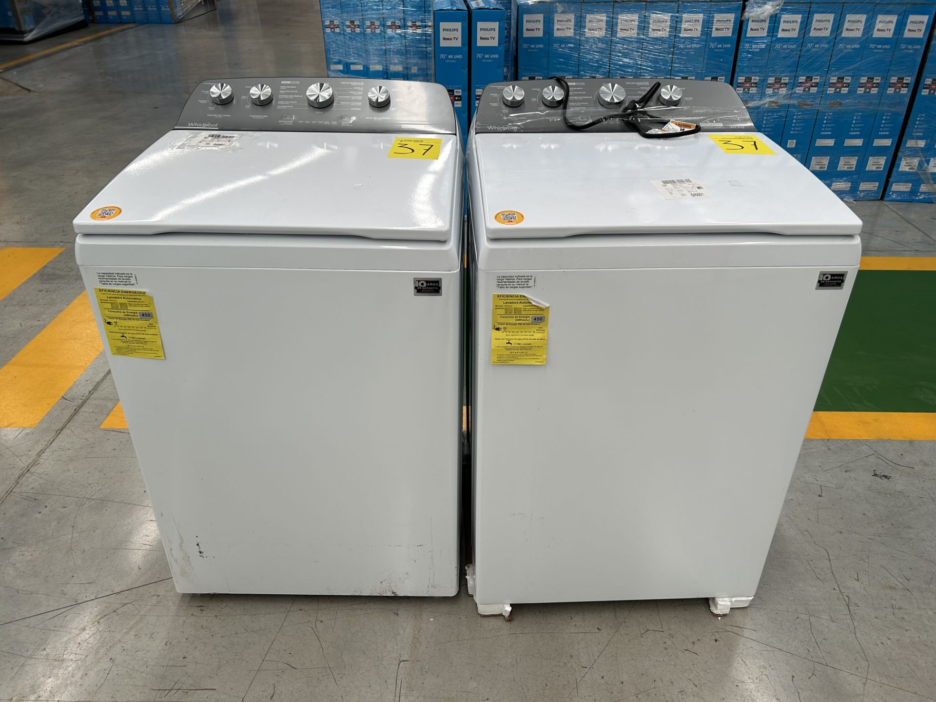 Lote de 2 Lavadoras contiene: 1 Lavadora de 20 KG, Marca WHIRPOOL, Modelo 8MWTW2024MJM0, Serie 7780