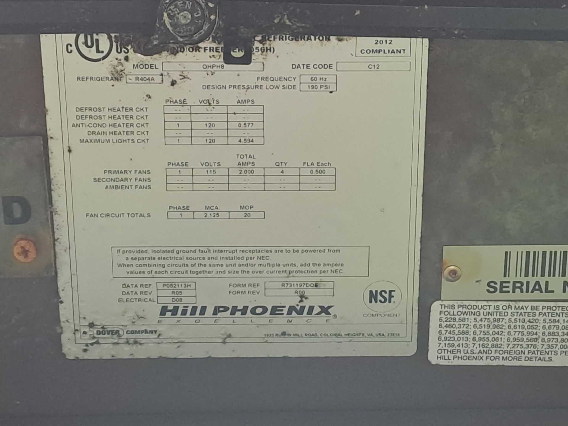 (Pago y remoción urgente) 1 Vitrina de refrigeración de verduras de 2 tramos marca Hill Phoenix de - Image 10 of 12