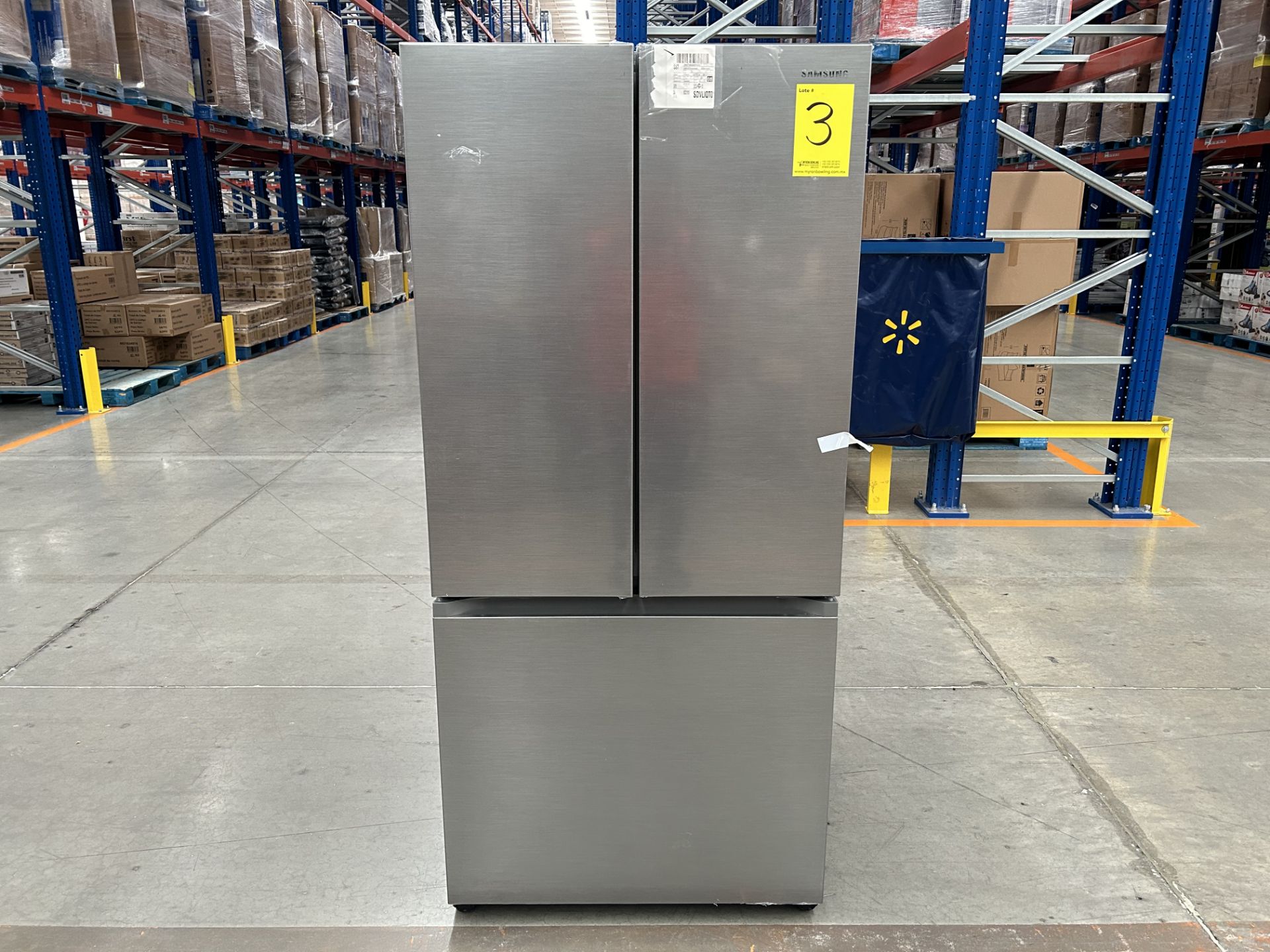 (Nuevo) Lote de 1 refrigerador Marca SAMSUNG, Modelo RF25C5151S9, Serie 700103V, Color GRIS (Favor