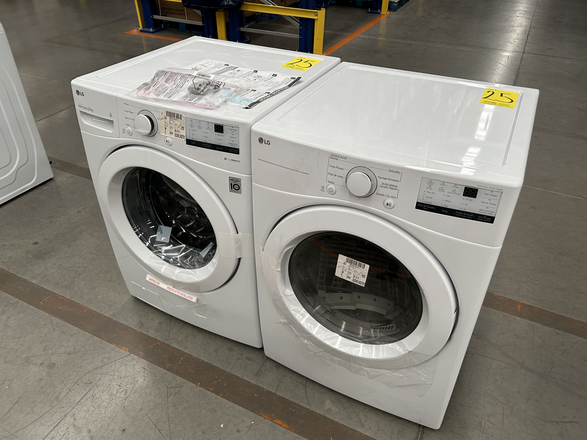 (Nuevo) Lote de 1 Lavadora y 1 Secadora contiene: 1 Lavadora de 20 KG Marca LG, Modelo WM20WV26W, S - Bild 2 aus 6