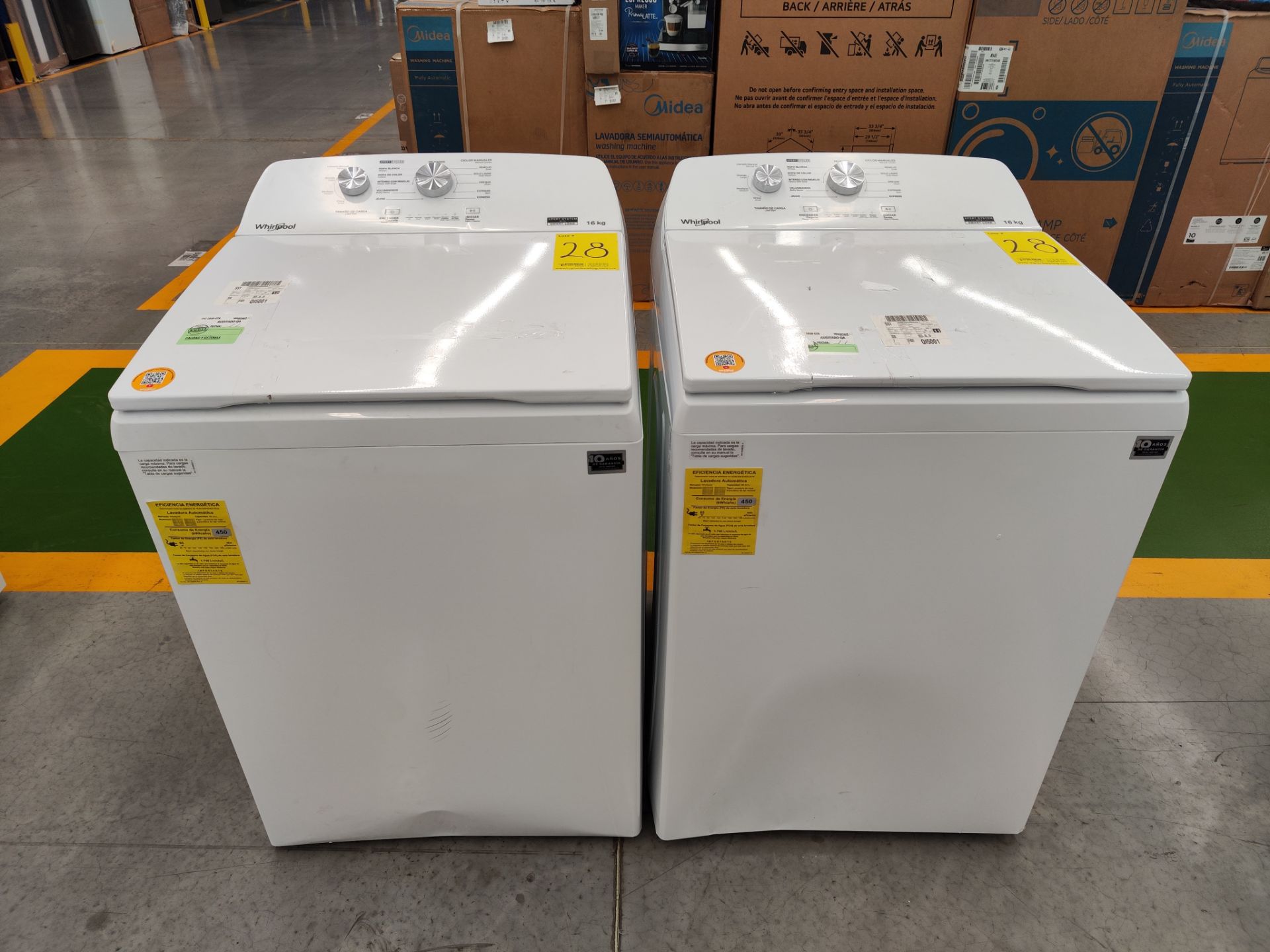 Lote de 2 Lavadoras contiene: 1 Lavadora de 16 KG, Marca WHIRPOOL, Modelo 8MWTW1613MJQ1, Serie 4662