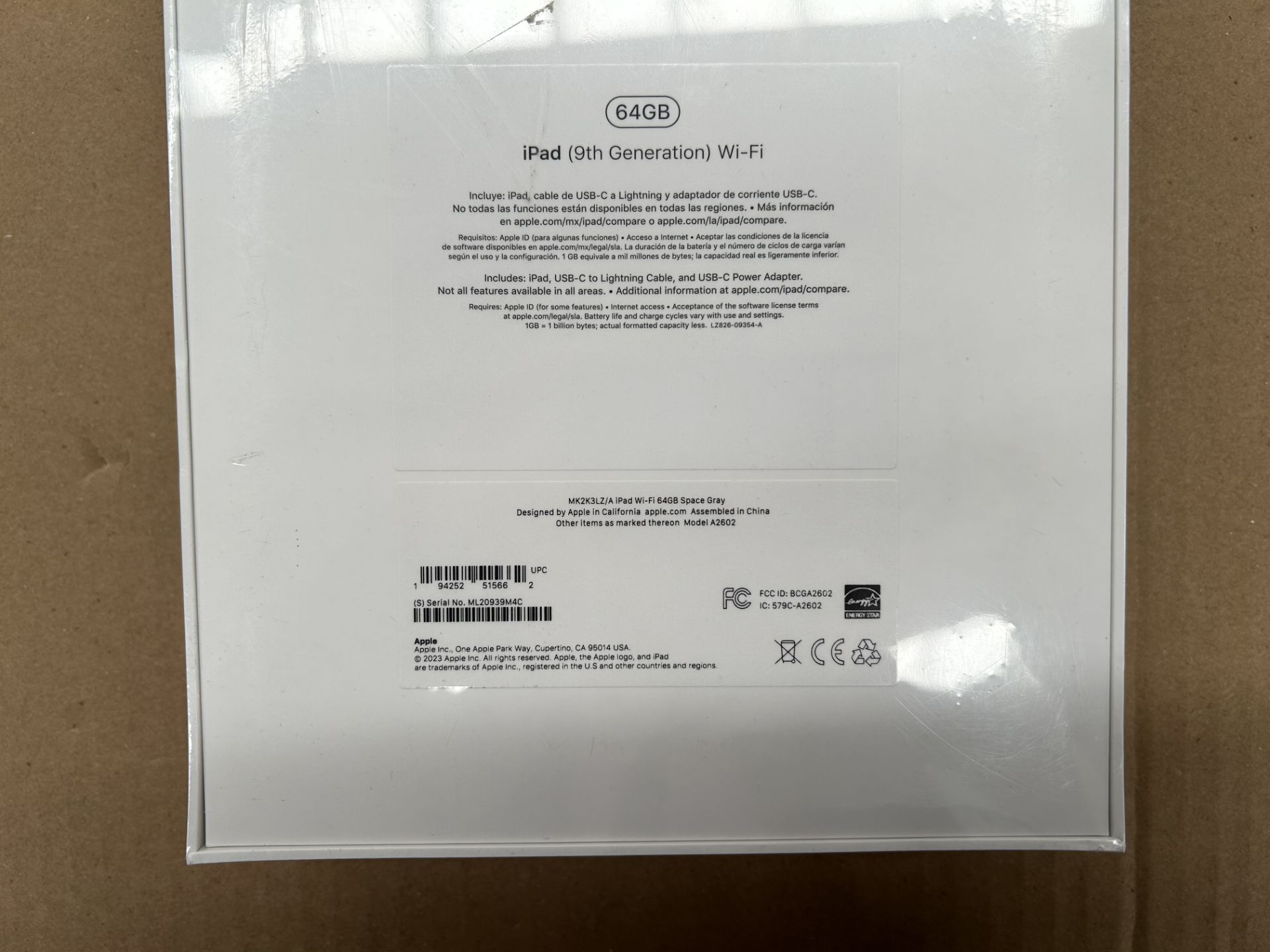 (Nuevo) Lote de 1 iPad 9a generación de 64 GB, Serie 939M4C, Color GRIS (Sellada, Favor de Inspecci - Image 3 of 4