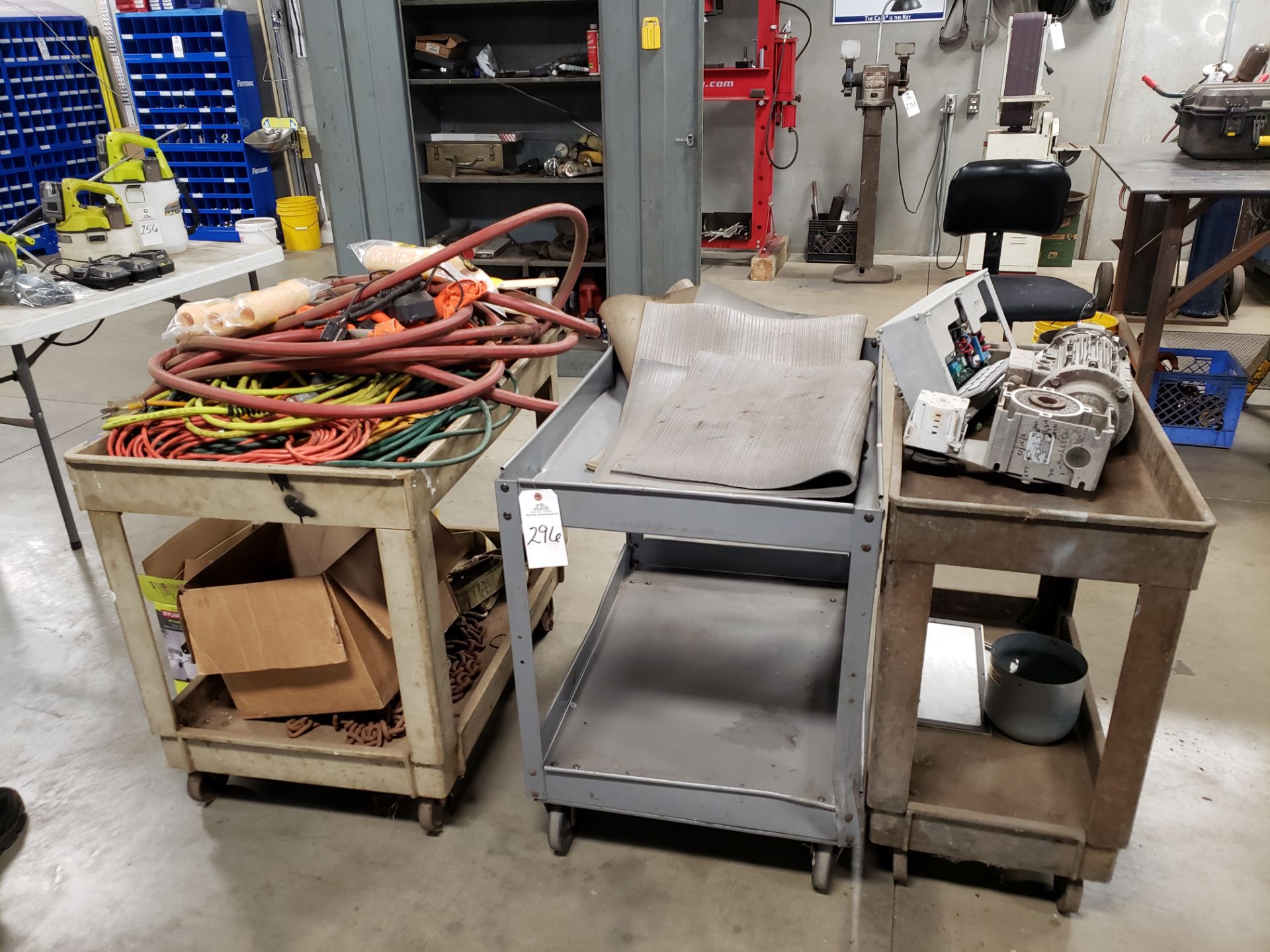 Lot of (3) Shop Carts w/Contents | Rig Fee $25