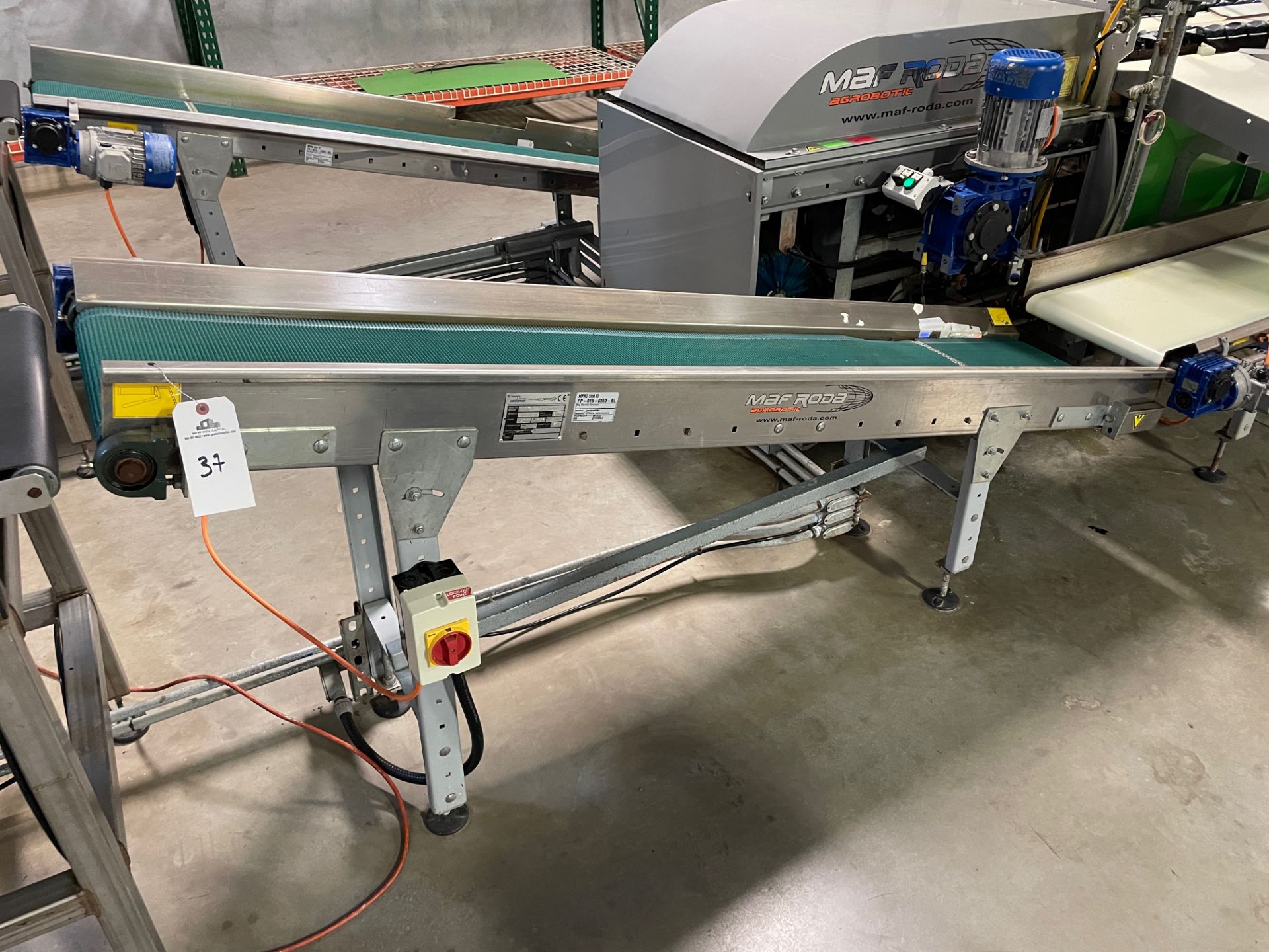 MAF Roda Incline Conveyor, Approx Dims: 16in W x 7ft OAL - Subj to Bulk | Rig Fee $150