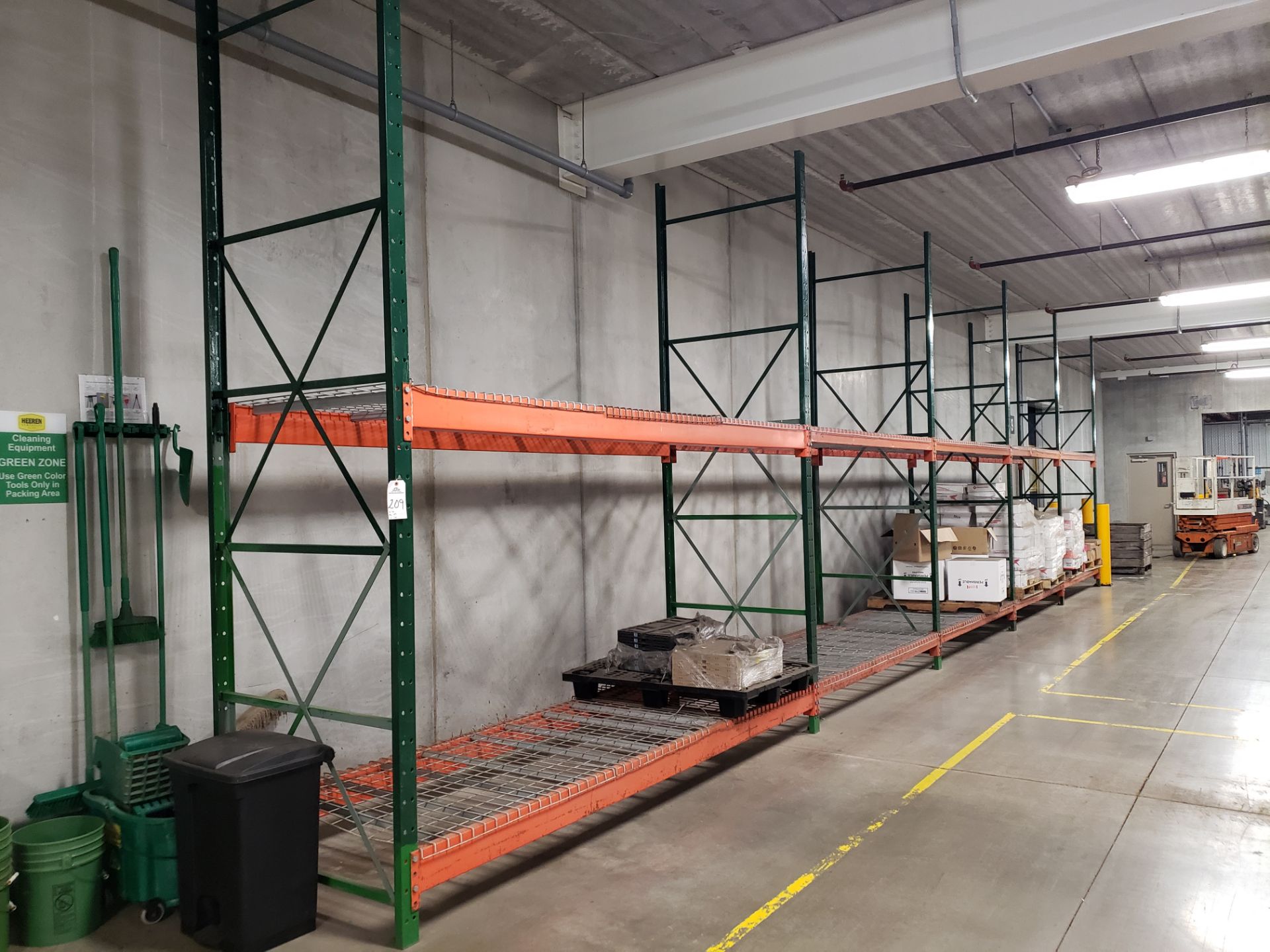 Lot of Pallet Racking, (6) Uprights, (20) Beams, (20) Wire Decking | Rig Fee $500