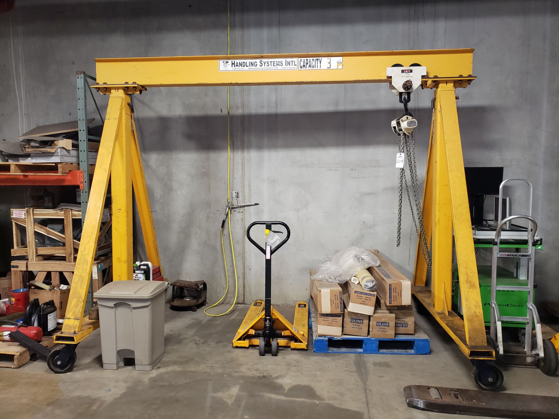 Handling Systems 3 Ton Portable Gantry Crane, W/ Chain Hoist | Rig Fee $350