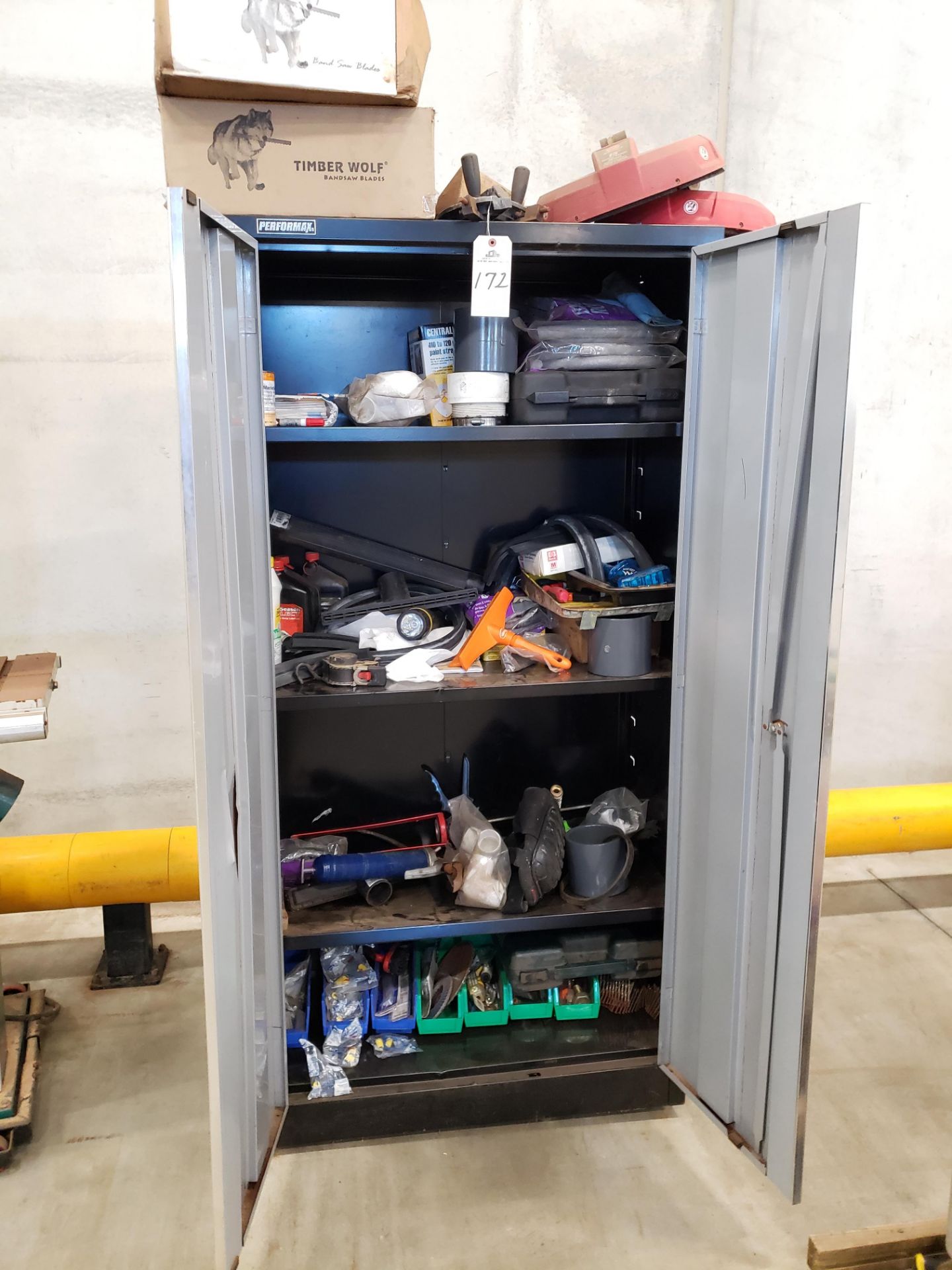 Two Door Storage Cabinet w/Contents | Rig Fee $50