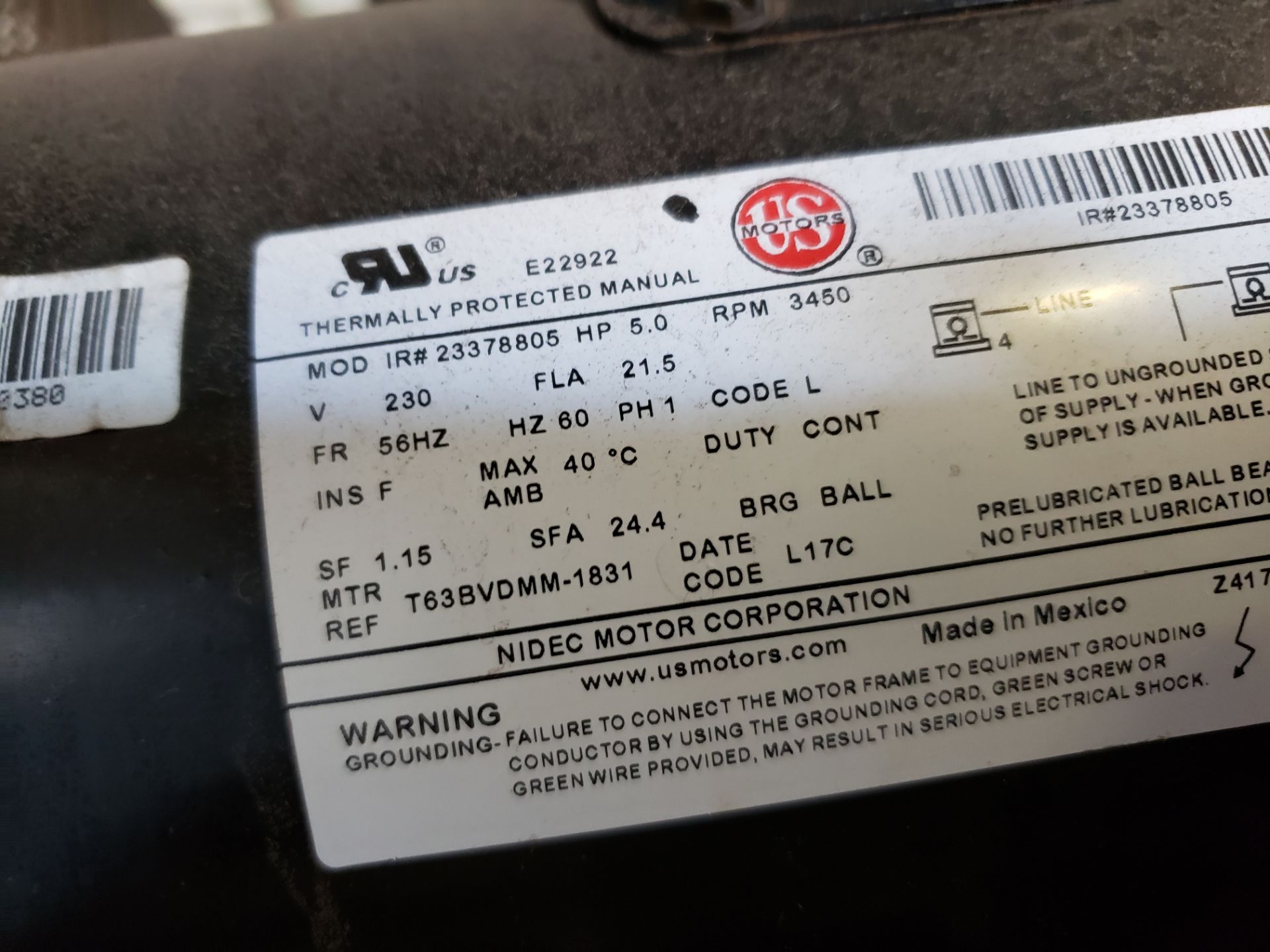 Ingersoll Rand 5 HP Air Compressor, M# 23378805, S/N CBV532577 | Rig Fee $125 - Image 2 of 3