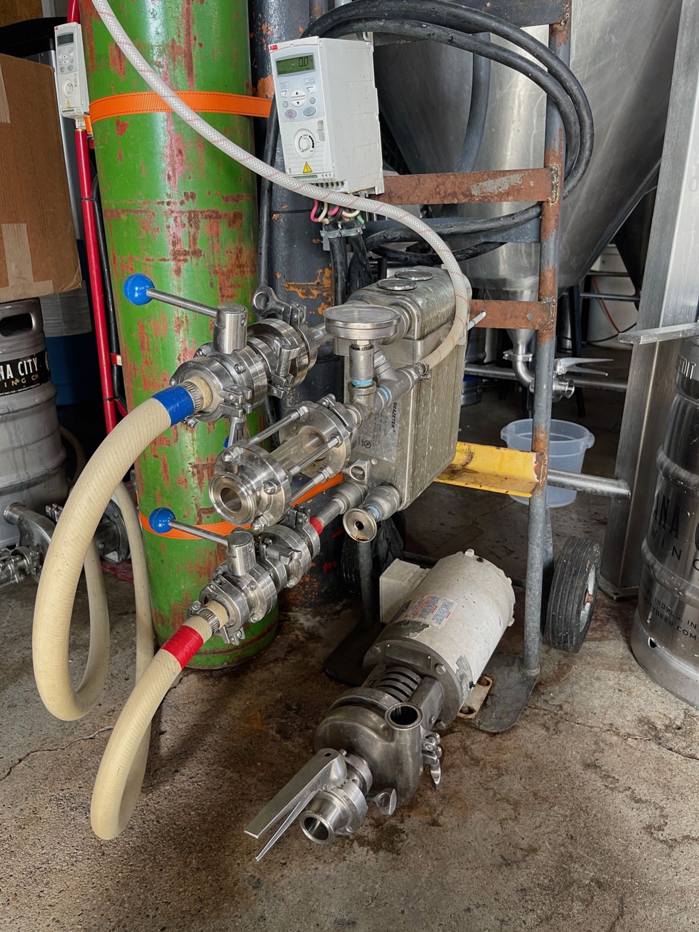 Transfer Pump and Heat Exchanger on Dolly with VFD | Rig Fee $150