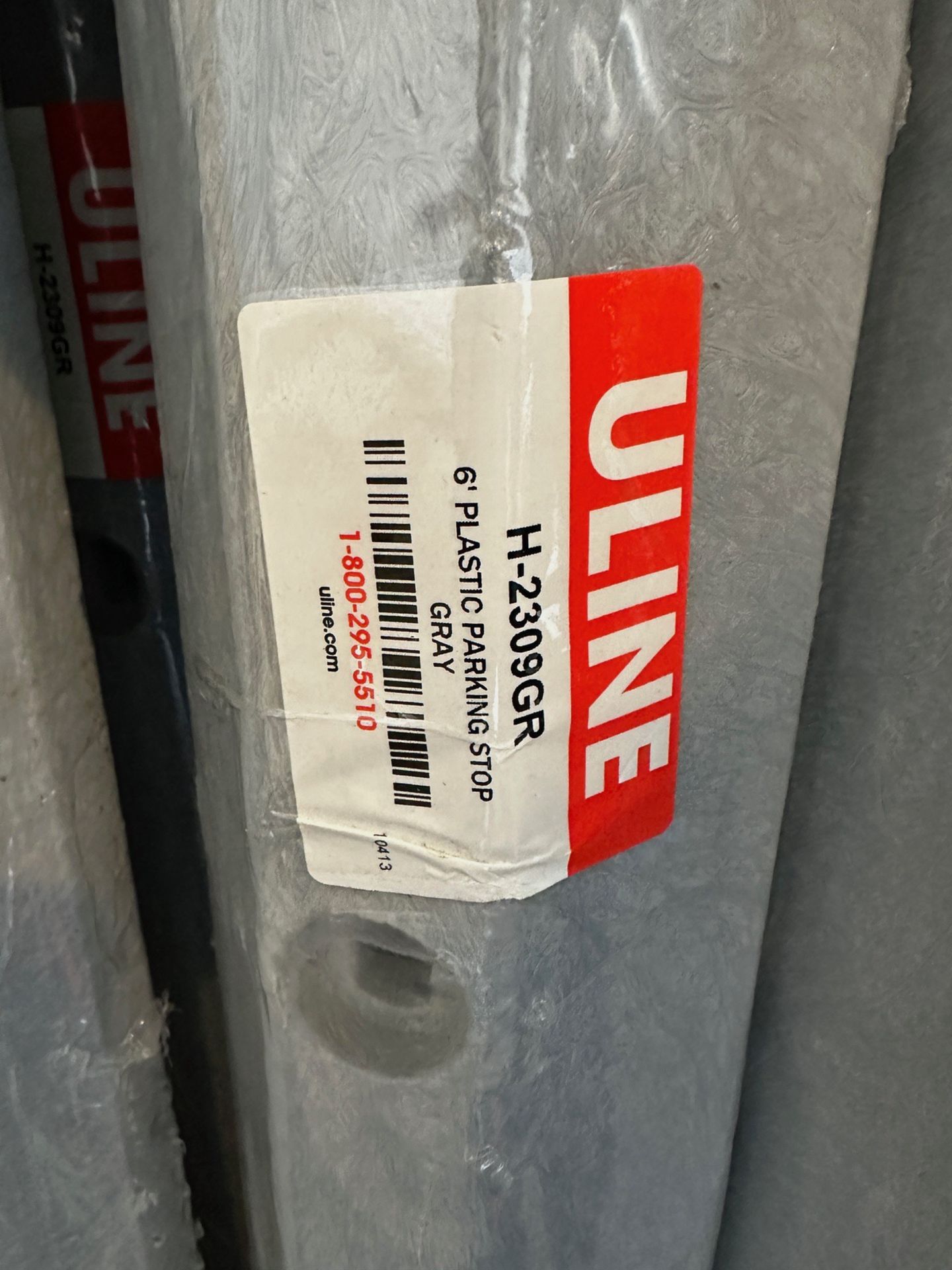 Lot of Uline 6" Plastic Parking Stops - (6) Grey and (2) Blue Handicap | Rig Fee $20 - Image 2 of 2