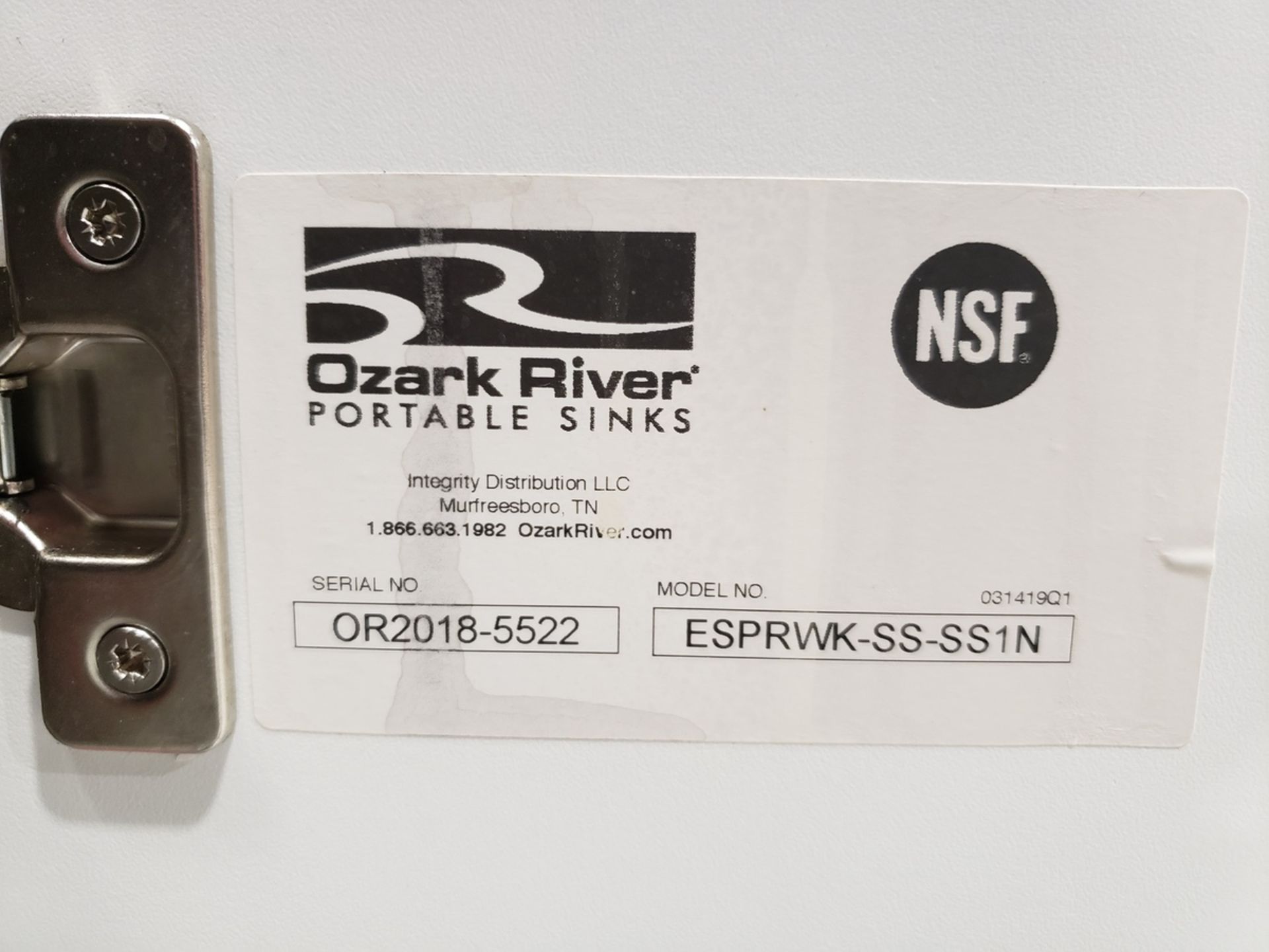 Ozark River Portable Sink, M# ESPRWK-SS-SS1N, W/ Onboard Water Pump, | Rig Fee $35 - Image 2 of 3