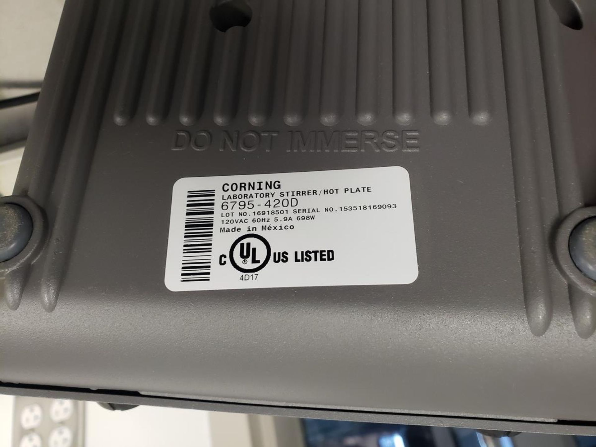 Corning Stirrer/Hot Plate, M# PC-420D, S/N 153518169093 | Rig Fee $35 - Image 2 of 2