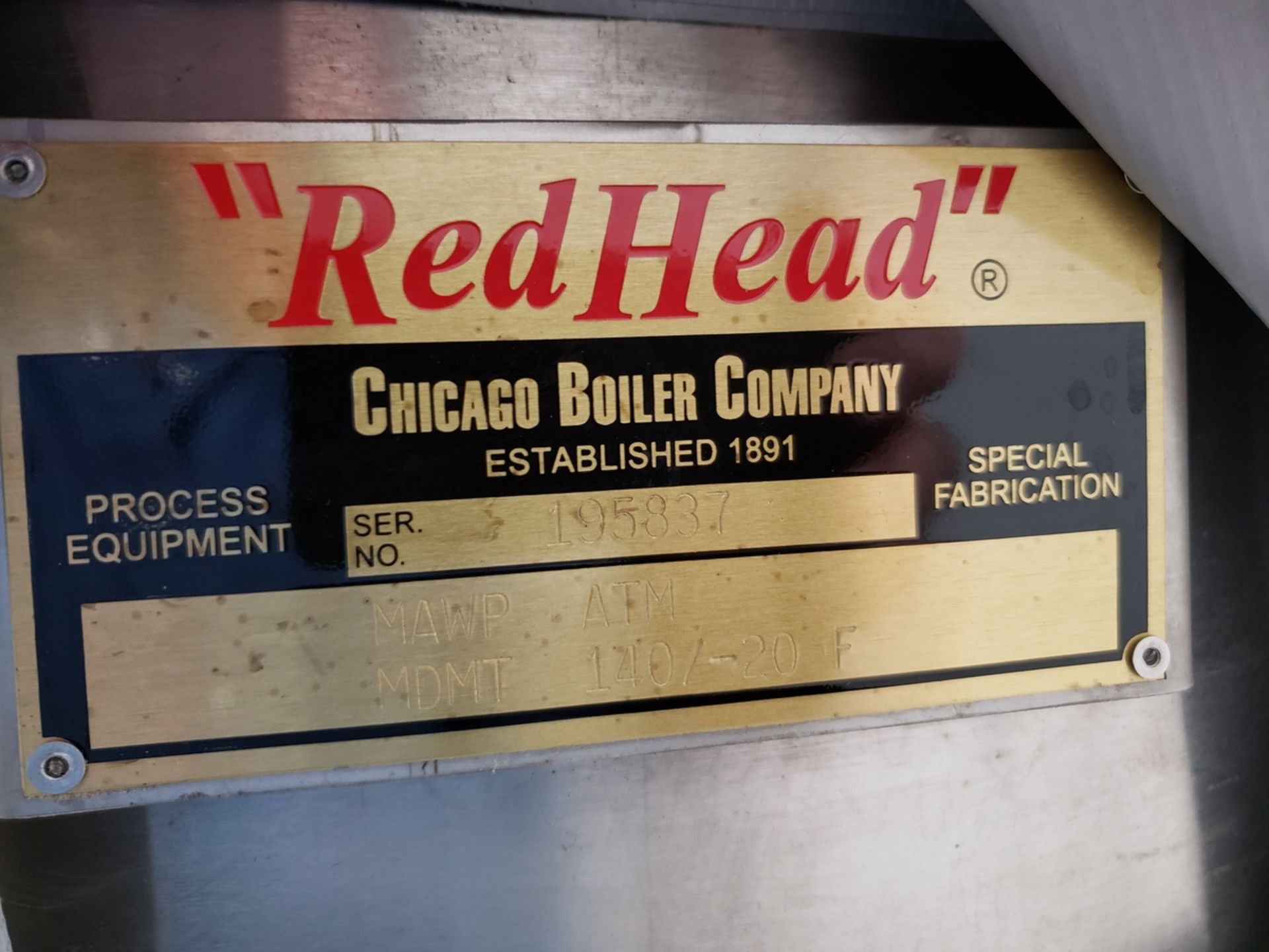 Chicago Boiler/Red Head 550 Liter Agitated Stainless Steel Oil Transport Tank, S/N | Rig Fee $25 - Image 2 of 2