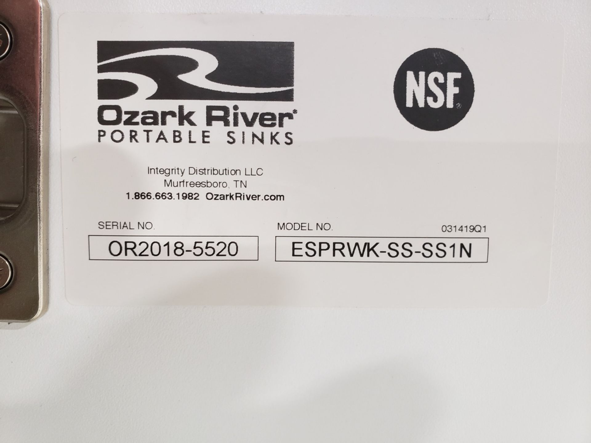Ozark River Portable Sink, M# ESPRWK-SS-SS1N, W/ Onboard Water Pump, | Rig Fee $35 - Image 2 of 3