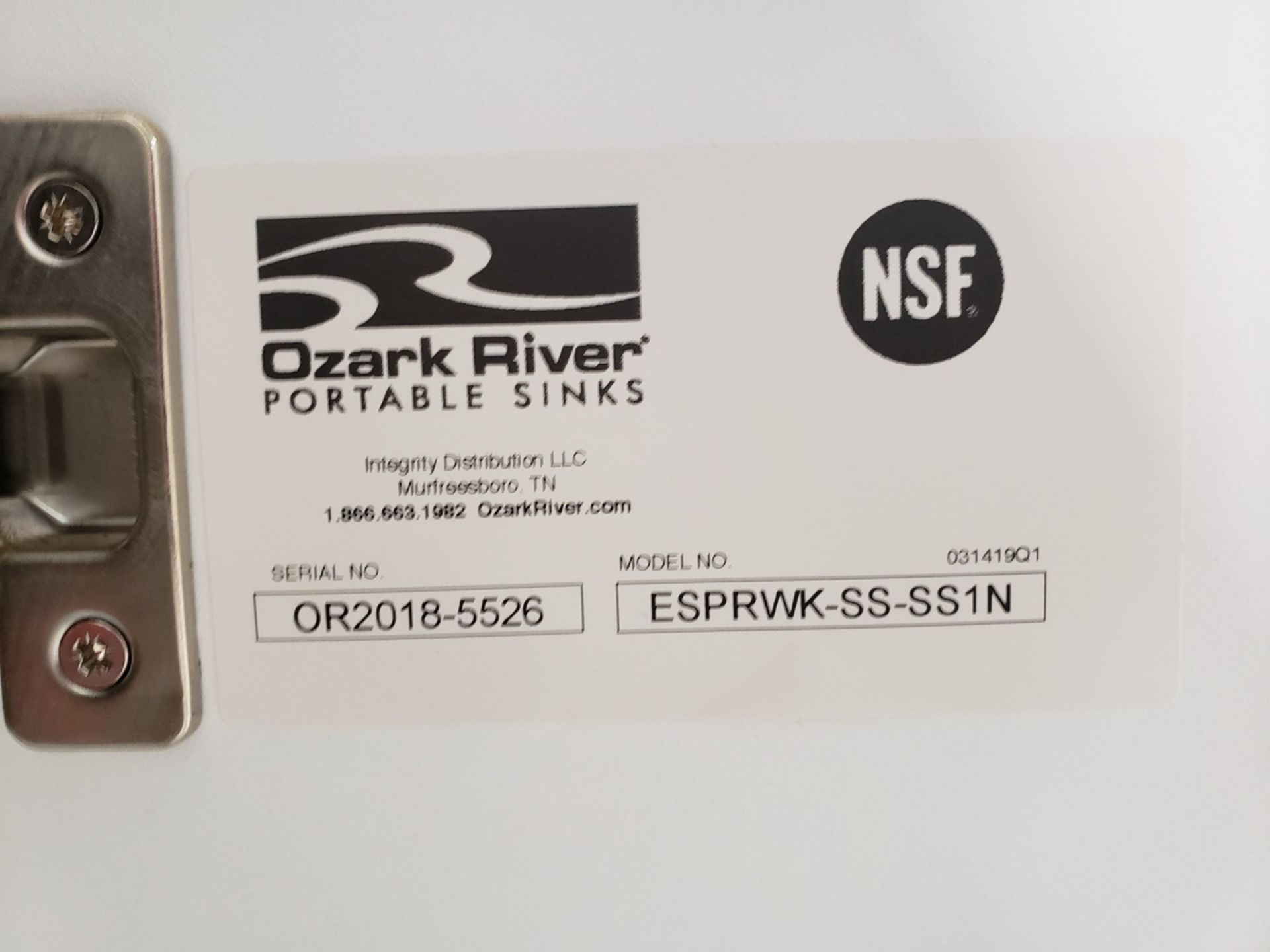 Ozark River Portable Sink, M# ESPRWK-SS-SS1N, W/ Onboard Water Pump, | Rig Fee $35 - Image 2 of 3