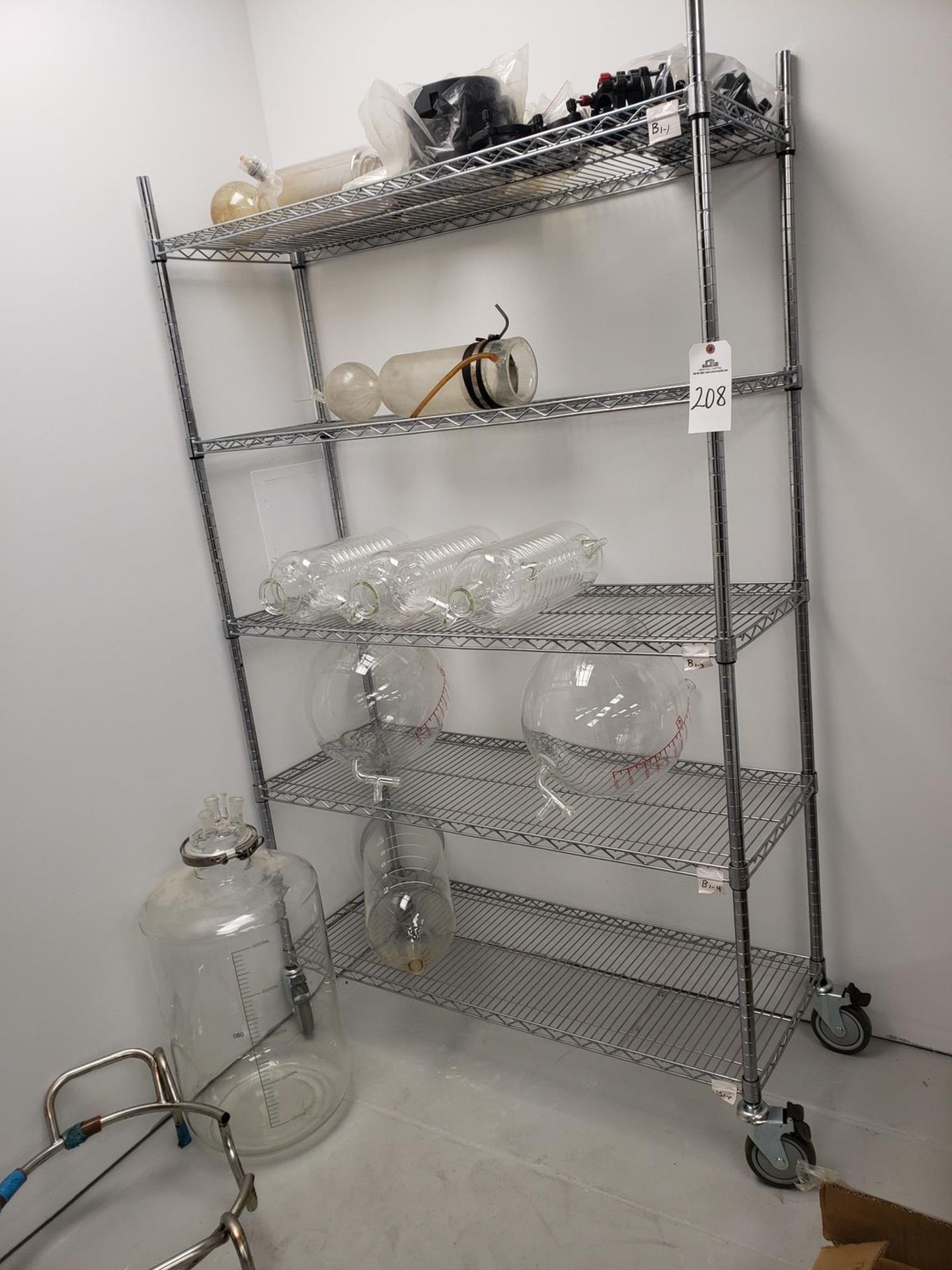 Rotary Evaporator Glassware W/Storage Shelf | Rig Fee $35