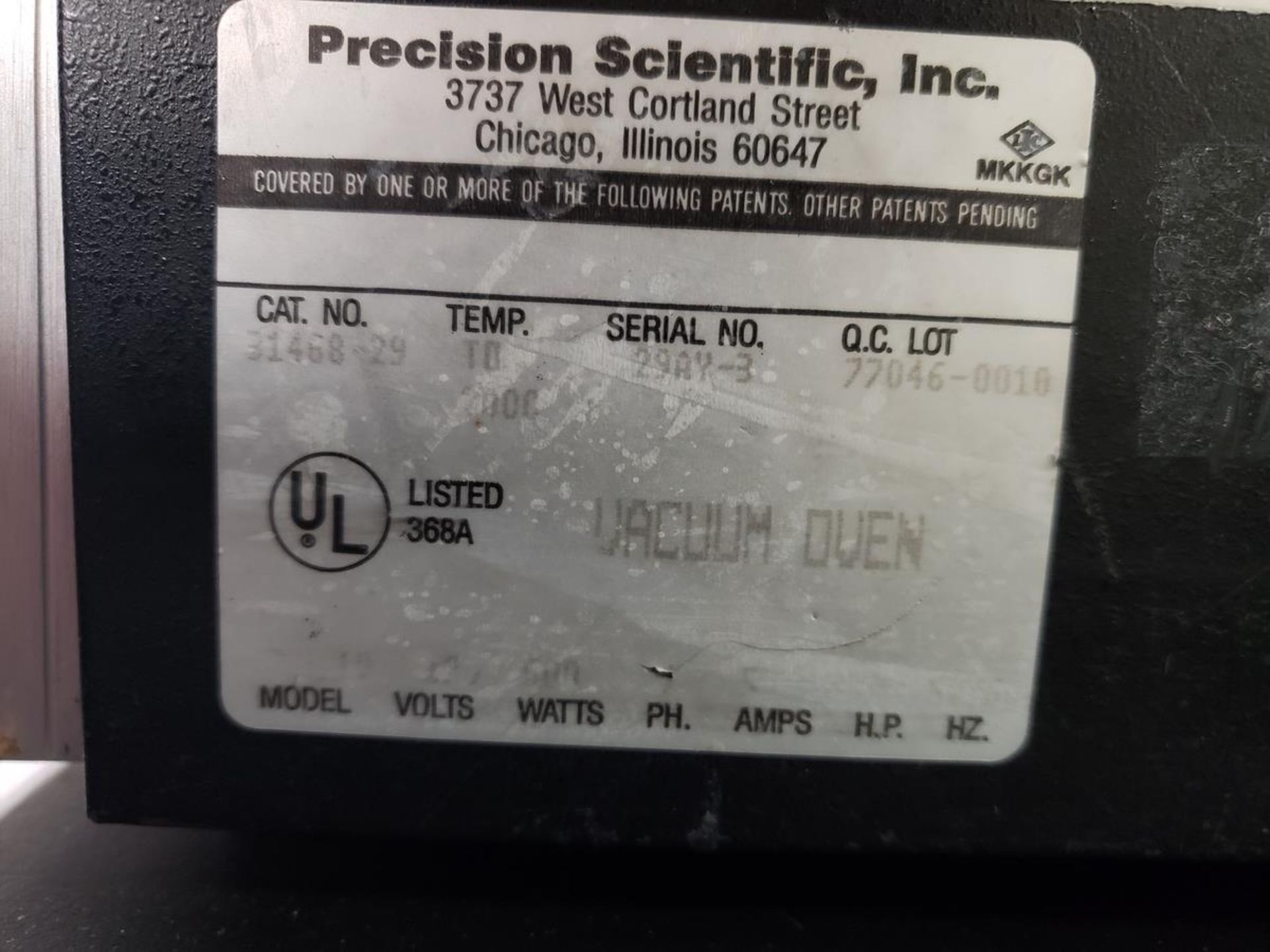 Precision Scientific Vacuum Oven | Rig Fee $50 - Image 2 of 3