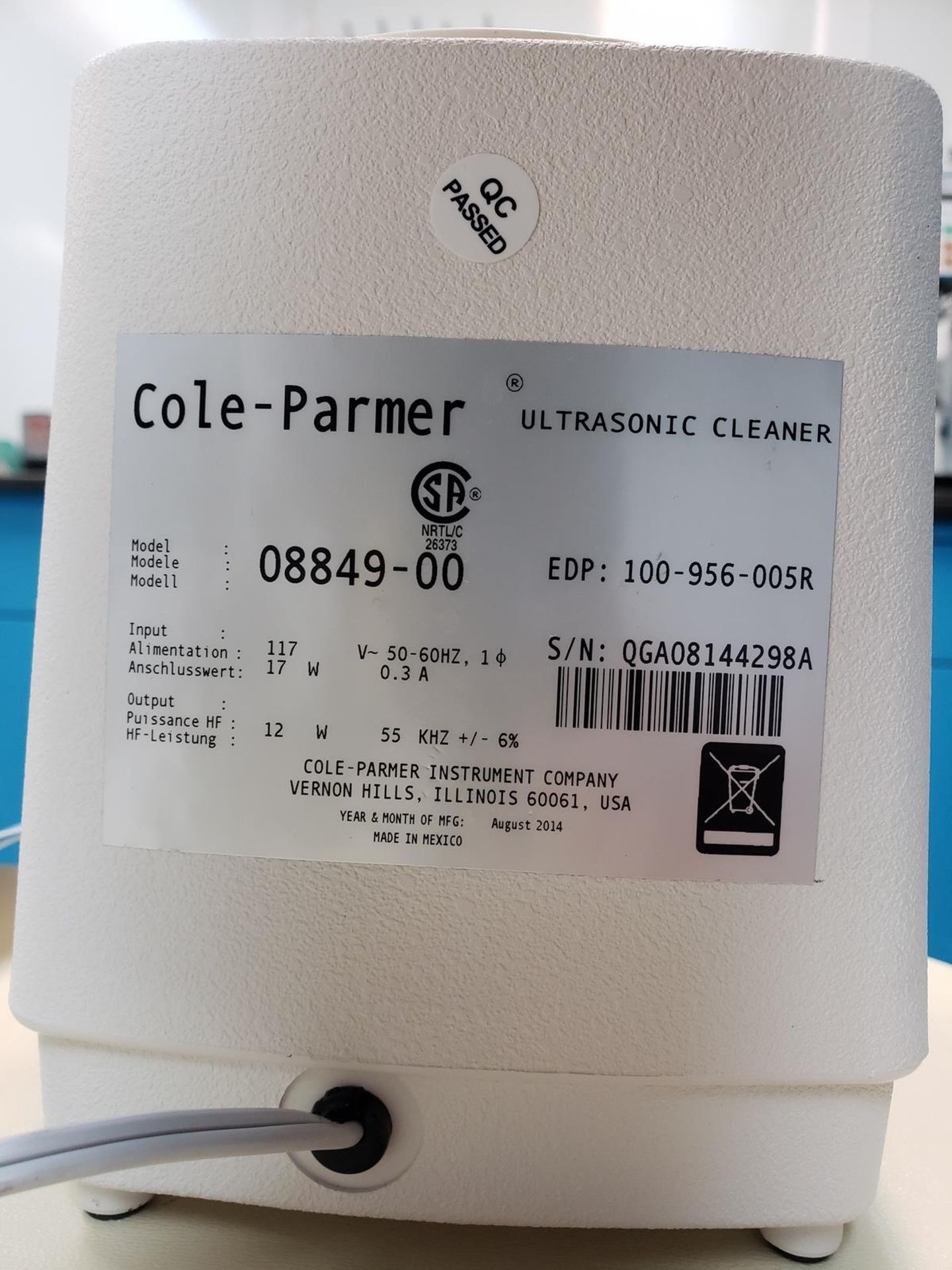 Cole-Parmer Ultrasonic Cleaner, M# 08849-00, S/N QGA08144298A - Image 2 of 2