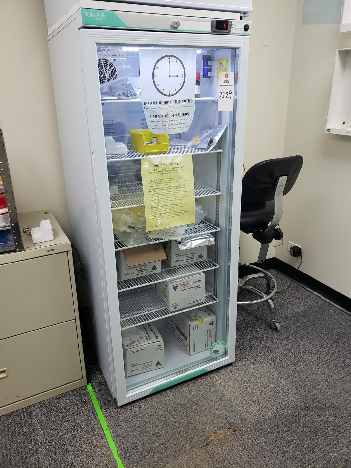 Norlake Scientific Refrigerator, M# PRF122WWG/0CAD, S/N NLS-952012135877PW-G-2104