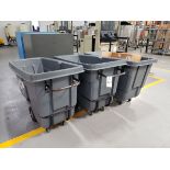 Lot of (3) Poly Trash Receptacles