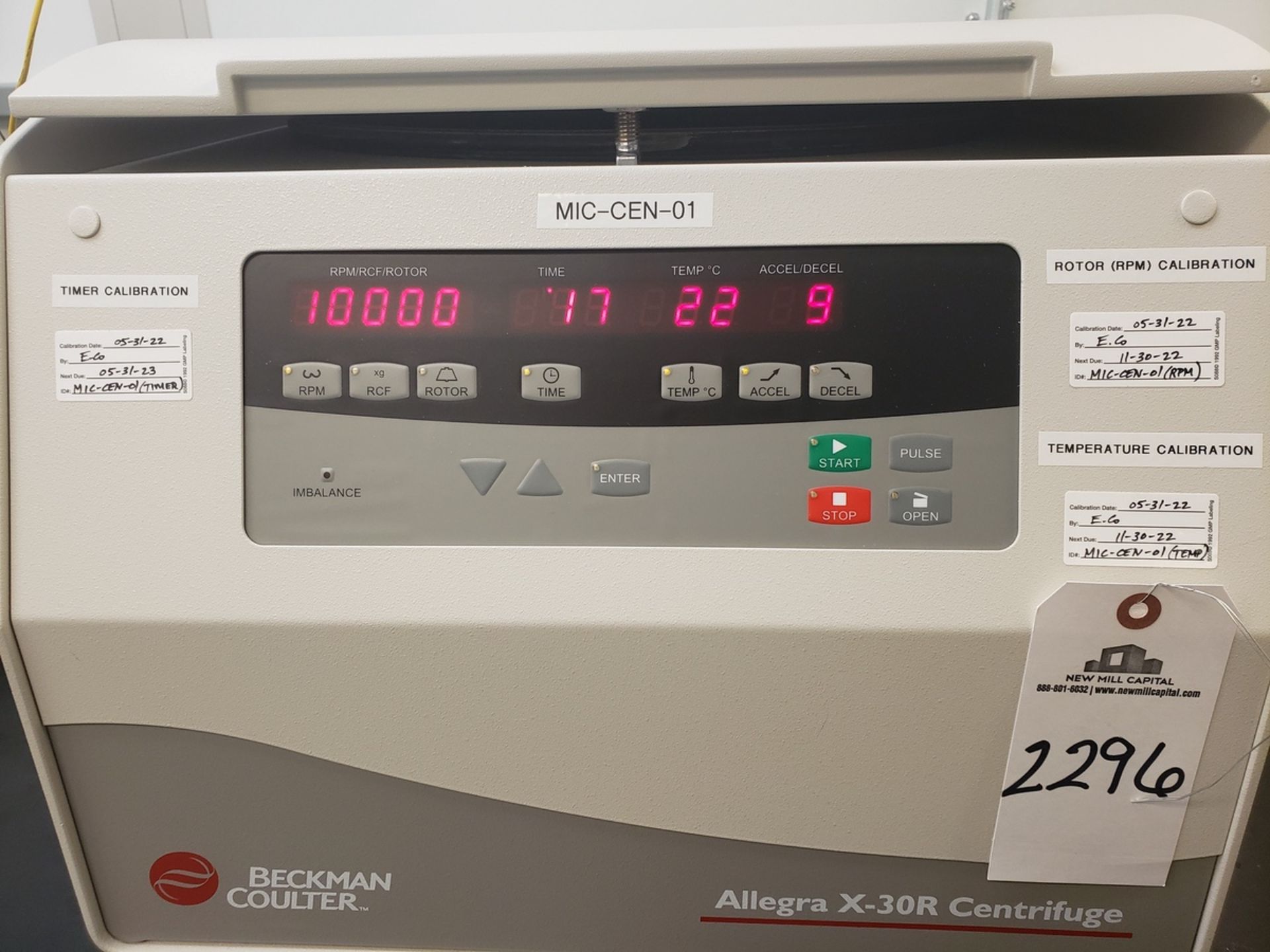 Beckman Coulter Allegra X-30R Centrifuge, S/N ALZ17G003 | Rig Fee $125 - Image 4 of 4