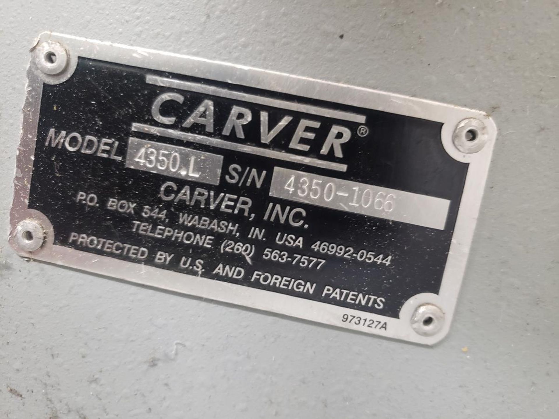 Carver Hydraulic Press, M# 4350L - Image 2 of 2