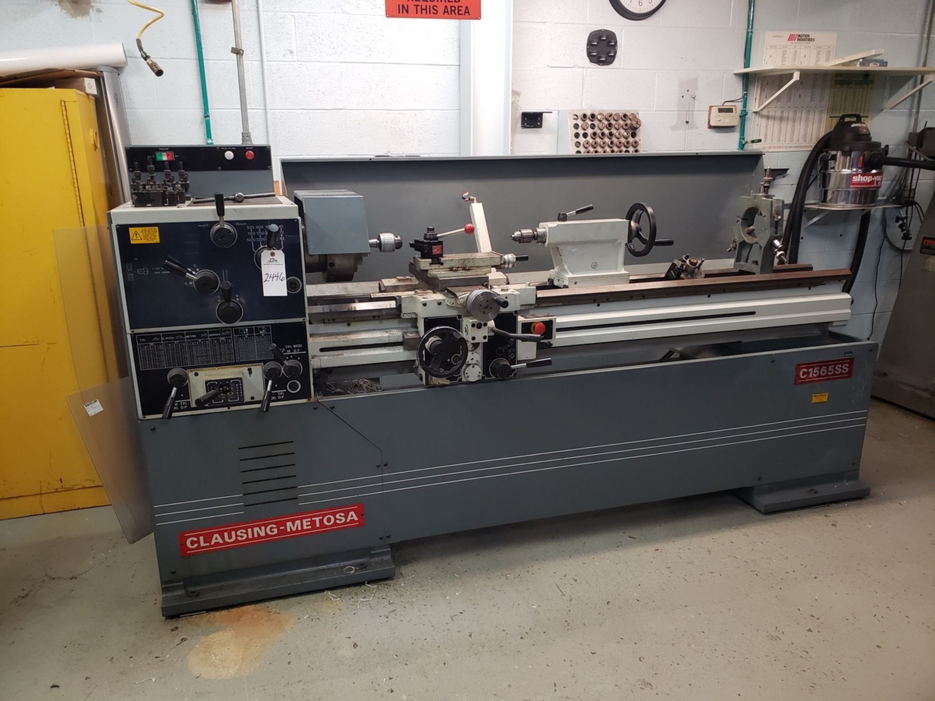 Clausing Metosa 17/24" X 72" Gap Bed Engine Lathe, M# C1565SS, S/N 41119, 2" Hole, A | Rig Fee $550