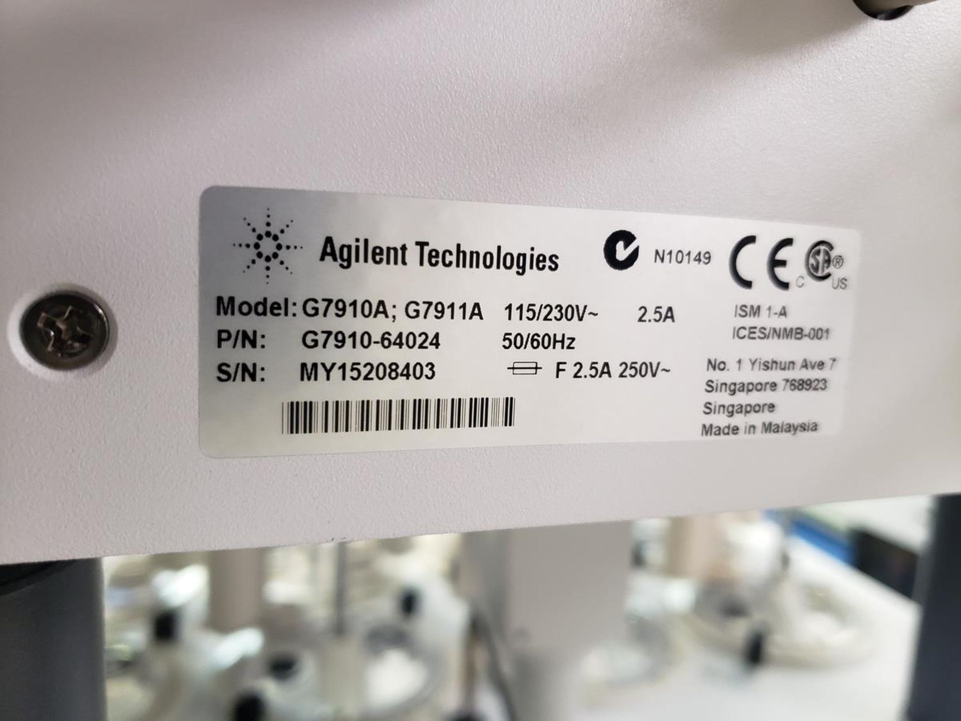 Agilent Technologies 708-DS Dissolution Apparatus, M# G7910A;G7911A, S/N MY15208403, W/Agilent 850-D - Image 7 of 8