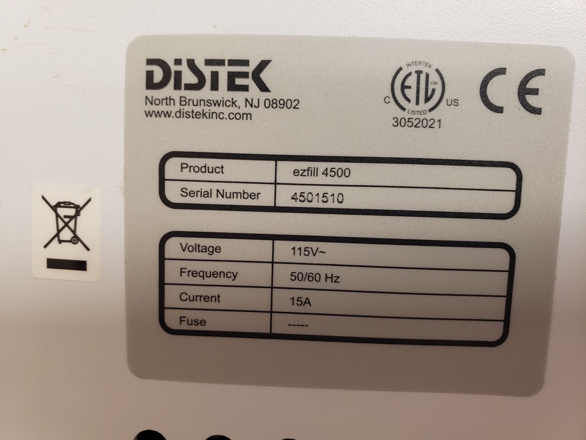 Distek ezfill 4500 Dissolution Media Preparation, S/N 4501510 | Rig Fee $150 - Image 2 of 3