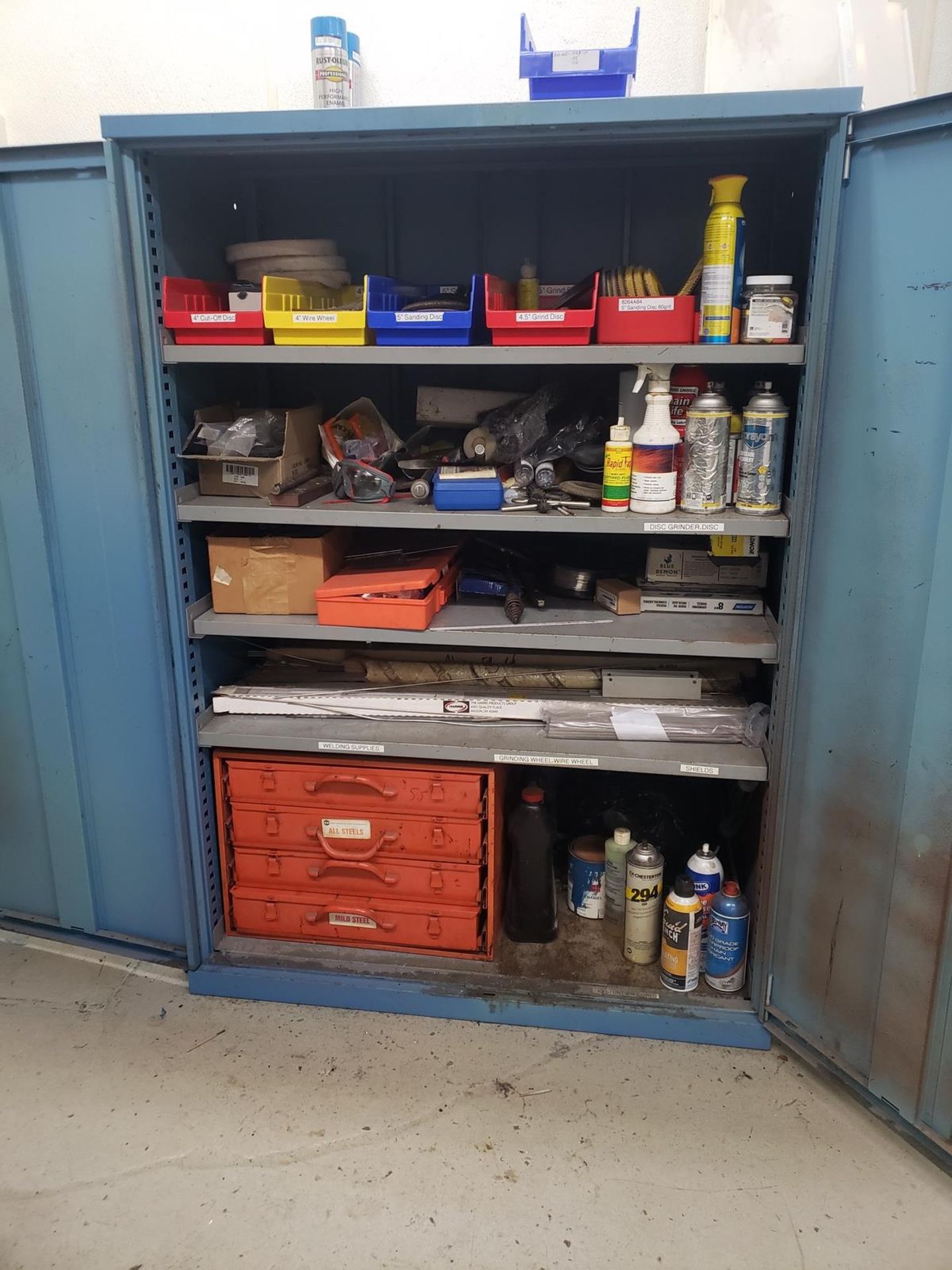 2 Door Cabinet, W/ Contents, Welding Supplies | Rig Fee $100 - Image 2 of 2