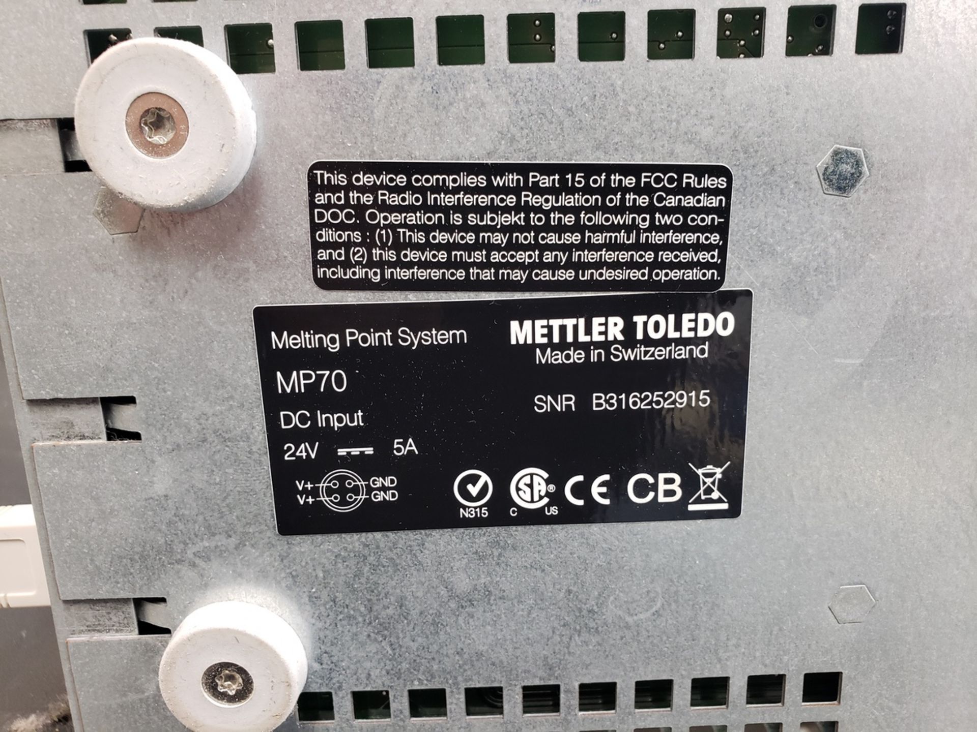 Mettler Toledo Melting Point System, M# MP70, S/N B316252915, W/Mettler Toledo P25 P | Rig Fee $50 - Image 2 of 4