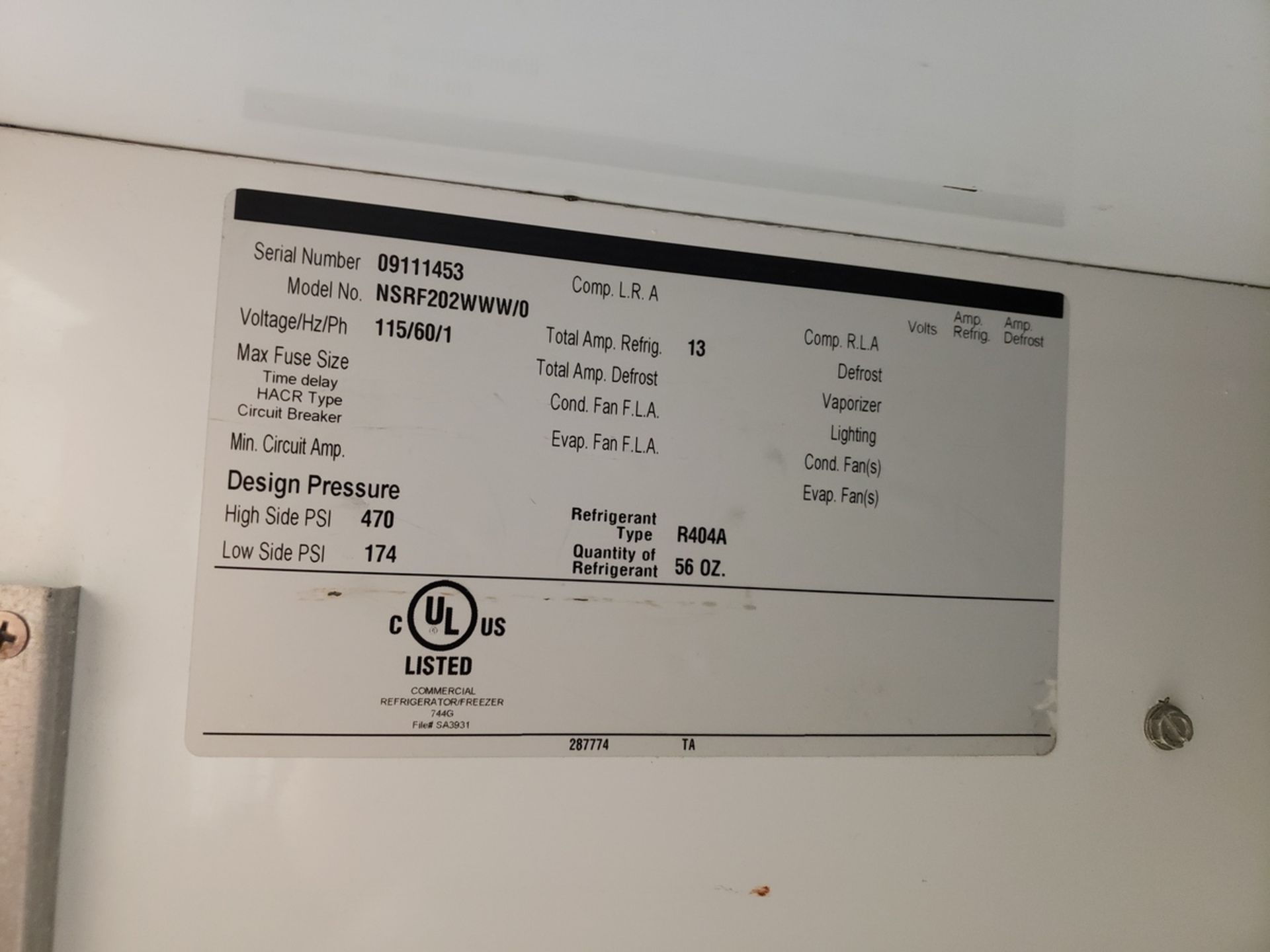 Norlake Scientific Refrigerator/Freezer, M# NSRF202WWW/0 - Image 2 of 3