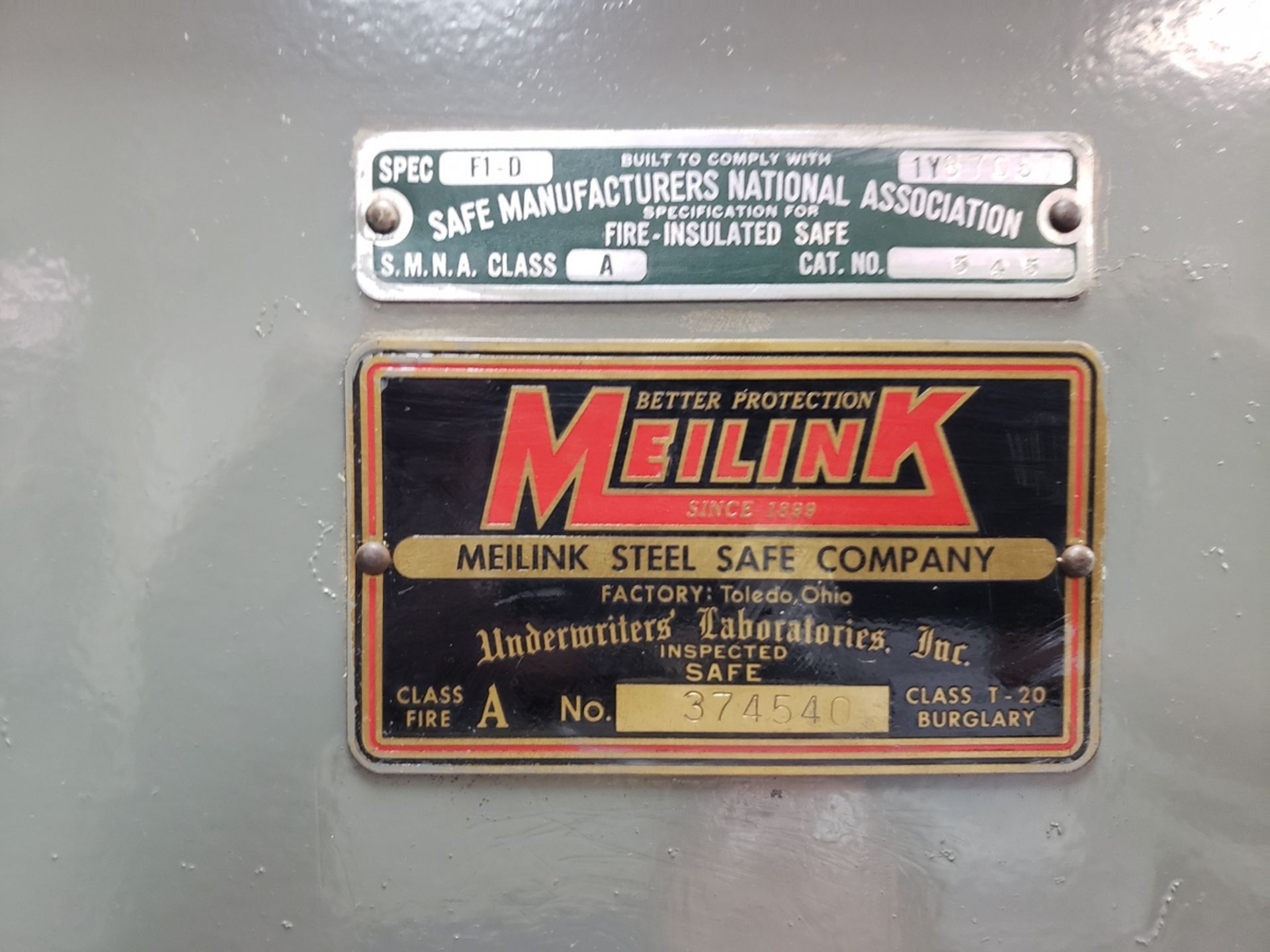 Meilink Steel Safe Co. Two Door Safe, S/N 374540 - Image 2 of 3