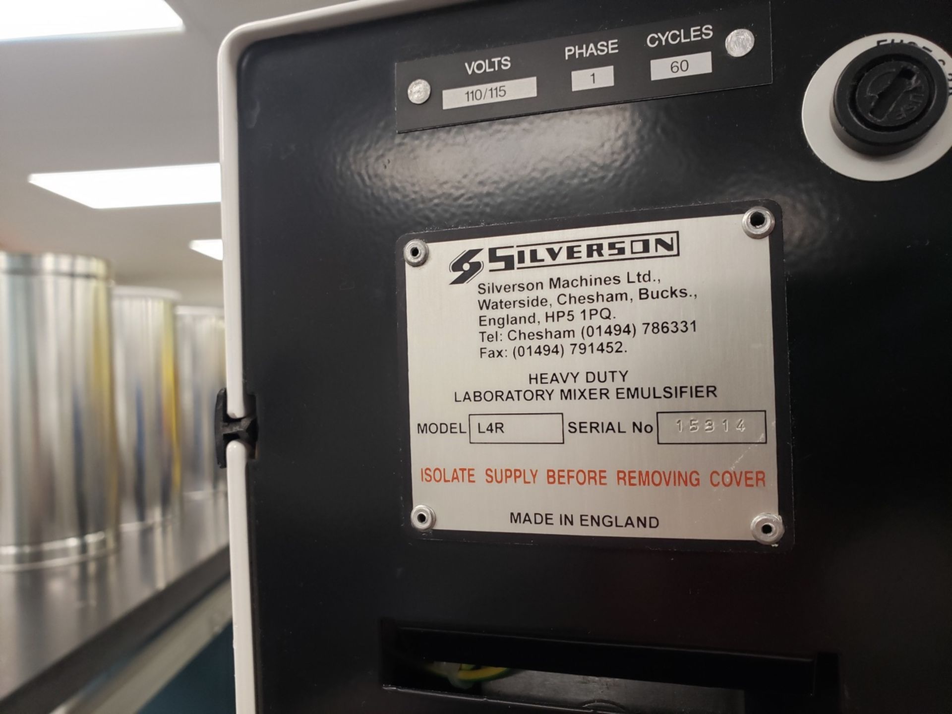Silverson Laboratory Mixer Emulsifier, M# L4R, S/N 15314 | Rig Fee $50 - Image 2 of 2