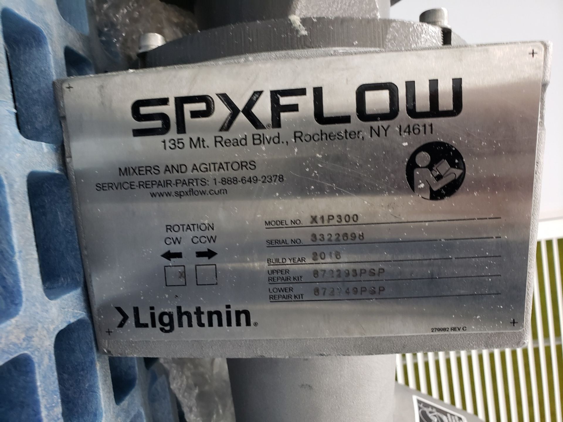 SPX Flow Lightnin Mixer, M# X1P300, S/N 3322698 | Rig Fee $50 - Image 2 of 2
