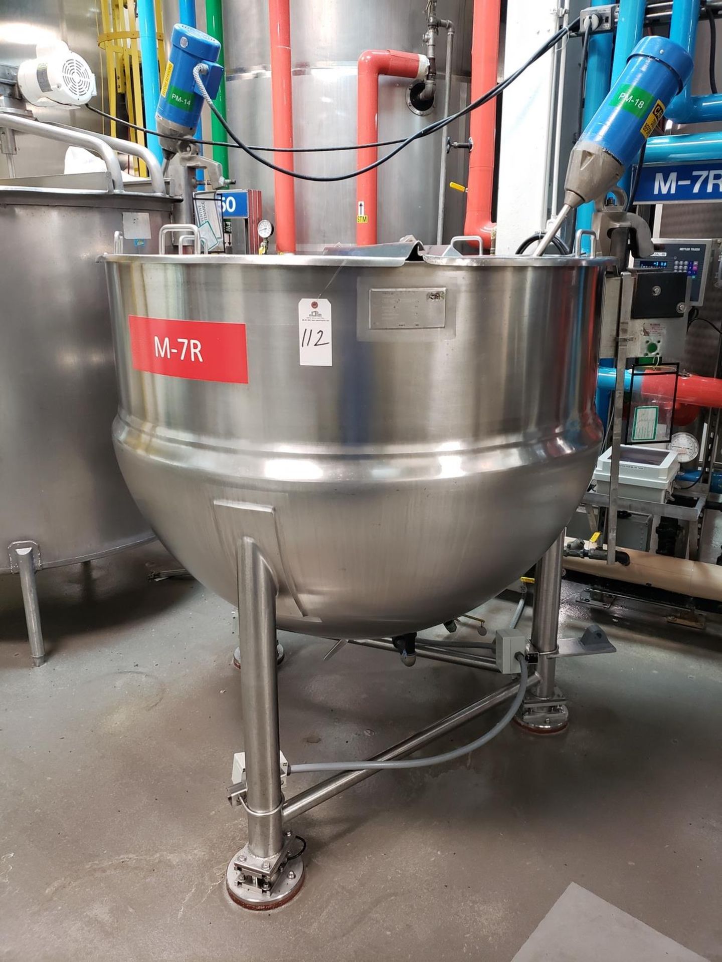 Lee Industries 300 Gallon Stainless Steel Jacketed Mixing Kettle, W/ Agitator & VFD | Rig Fee $400