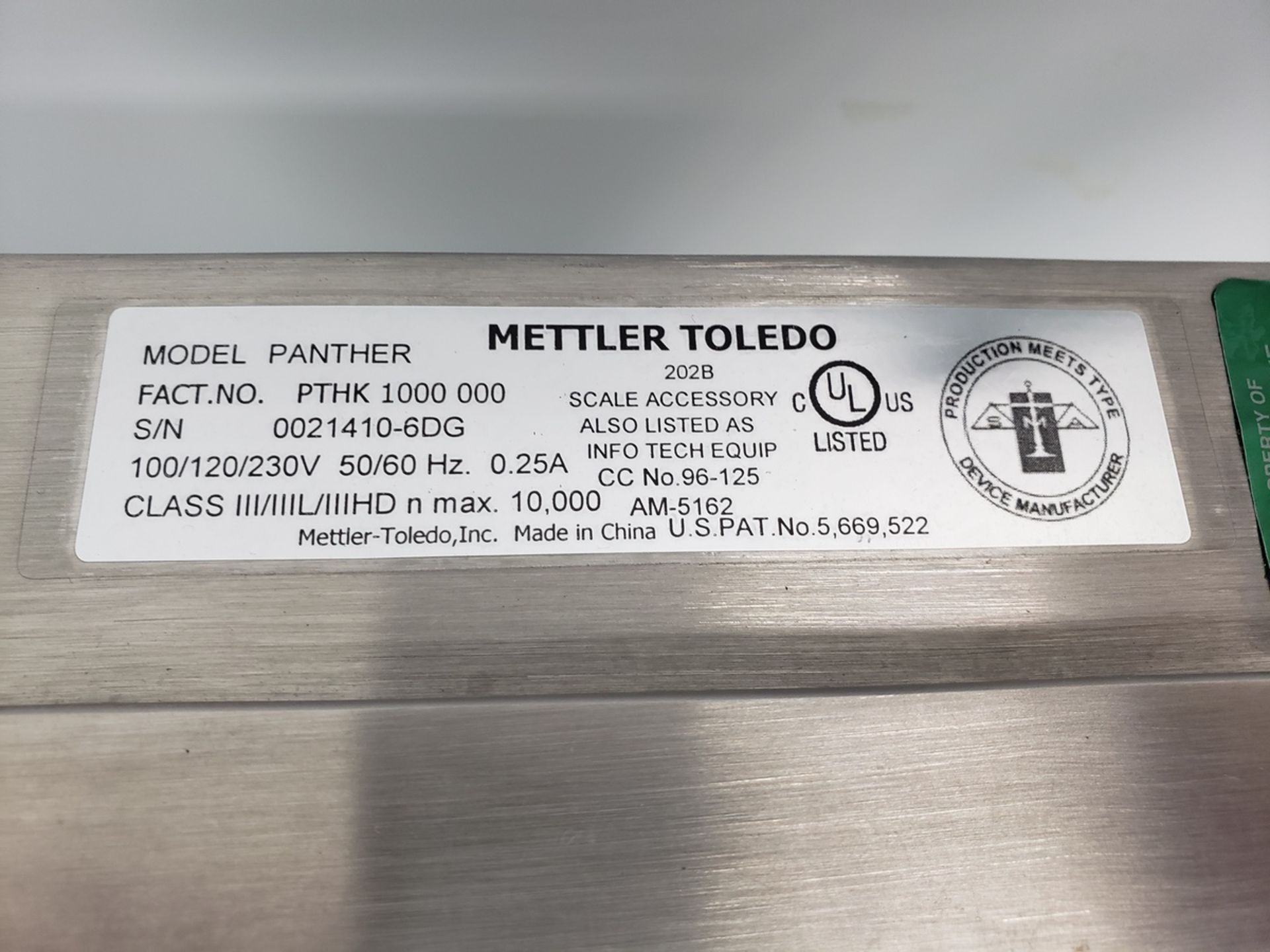 Mettler Toledo Portable Stainless Steel Portable Floor Scale, M# Panther | Rig Fee $100 - Image 2 of 3