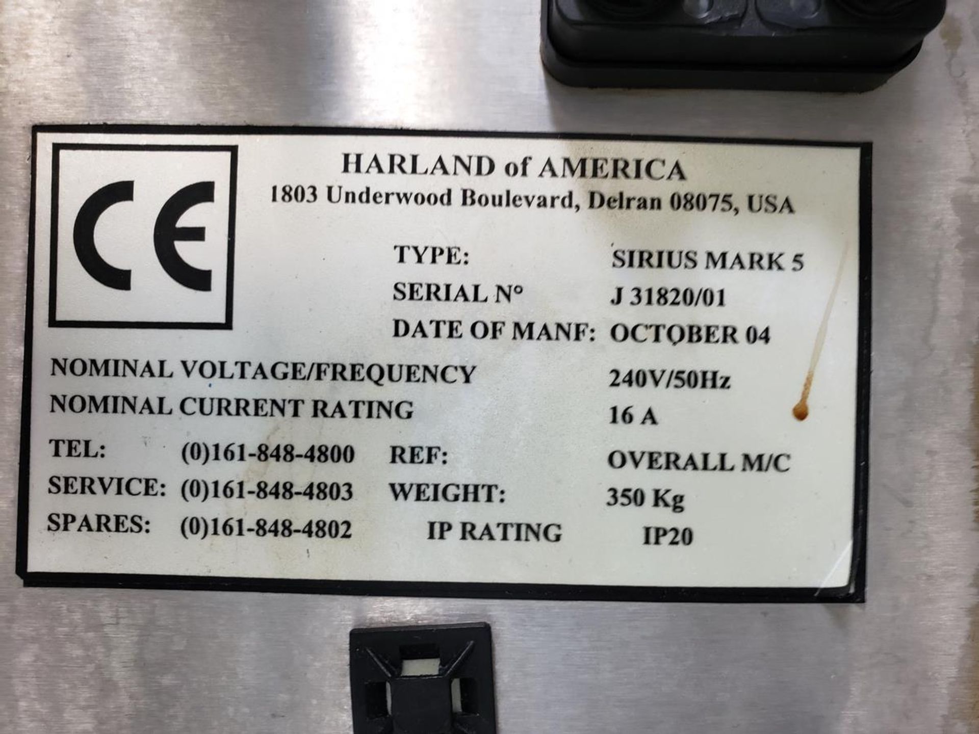 Harland Print/Place Labeler, M# Sirius Mark 5, S/N J31820/01, W/ Labe - Subj to Bulk | Rig Fee $1000 - Image 2 of 7