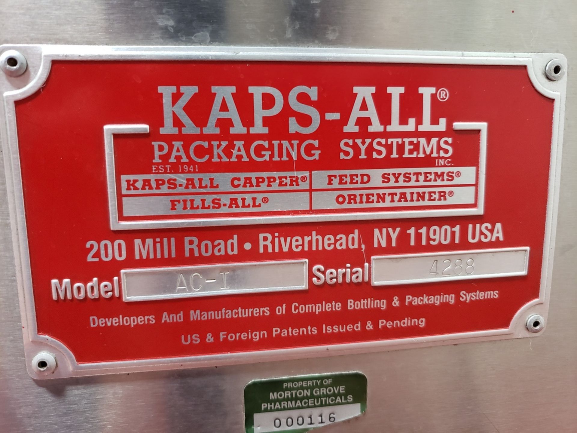 Kaps-All Orientainer, M# AC-1, S/N 4288 - Subj to Bulk | Rig Fee $500 - Image 2 of 3