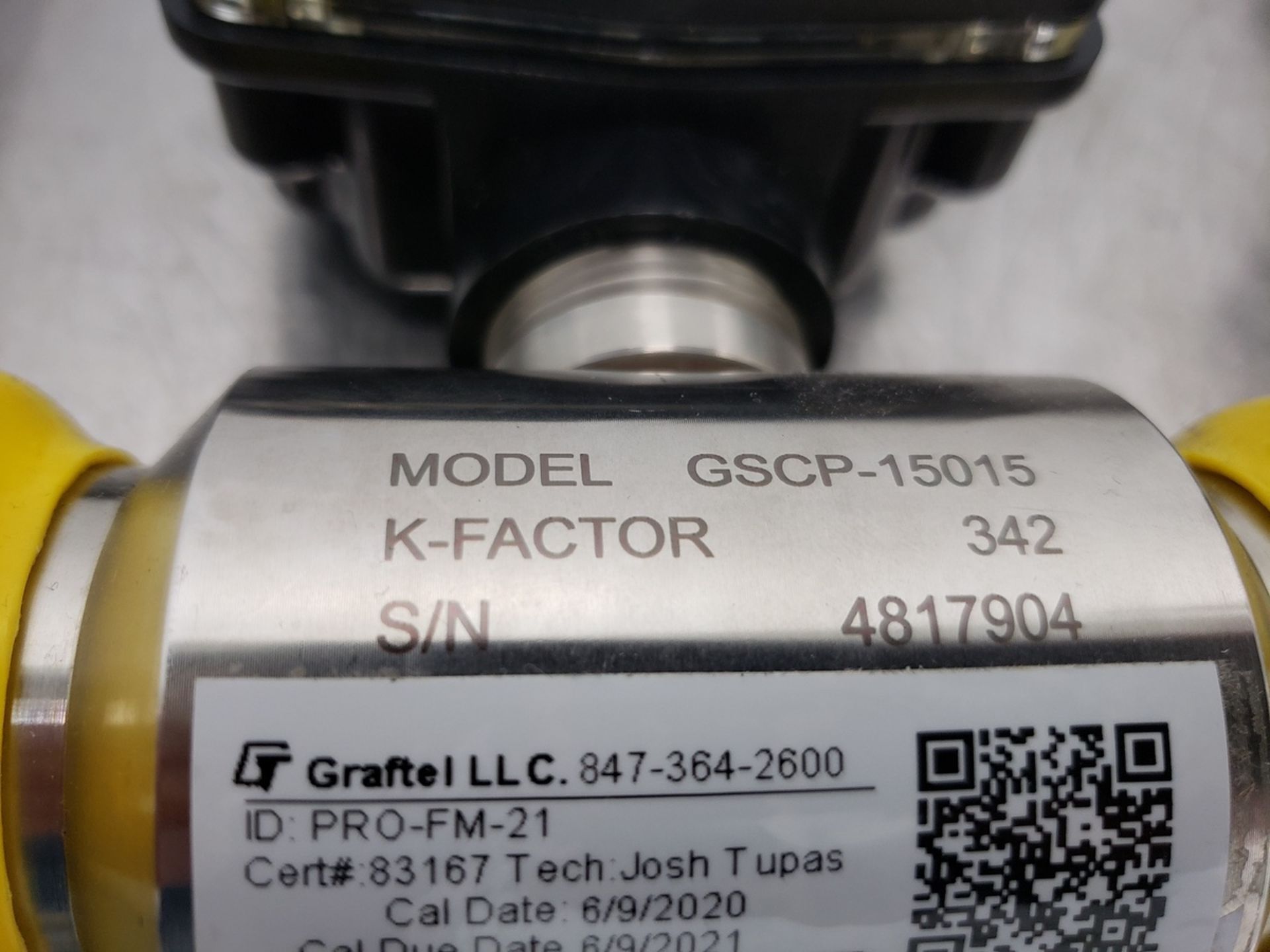 Graftel Flow Sensor, M# GSCP-15015, S/N 4817904 | Rig Fee $25 - Image 2 of 4