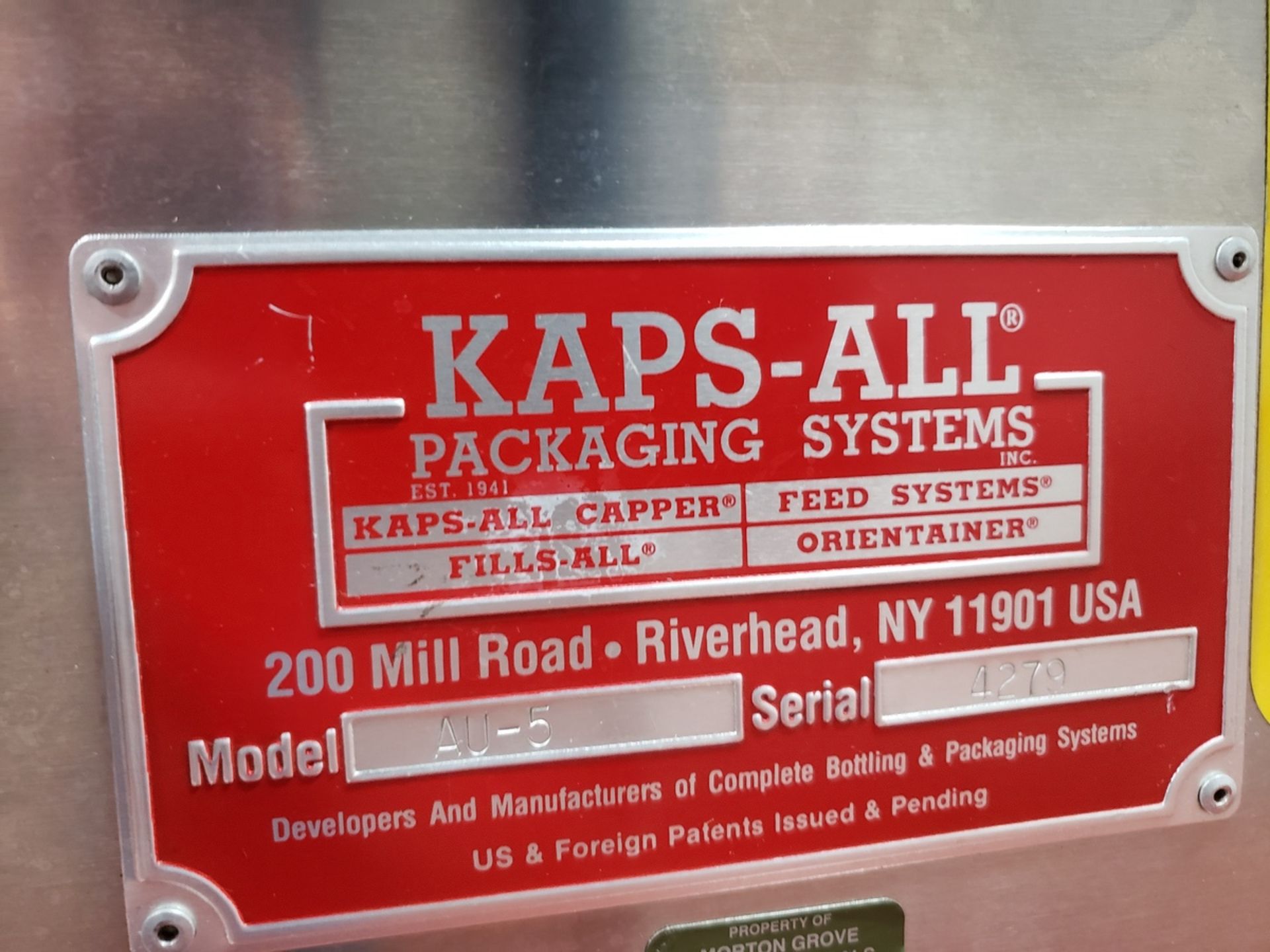 Kaps-All Orientainer, M# AU-5, S/N 4279 - Subj to Bulk | Rig Fee $500 - Image 2 of 3