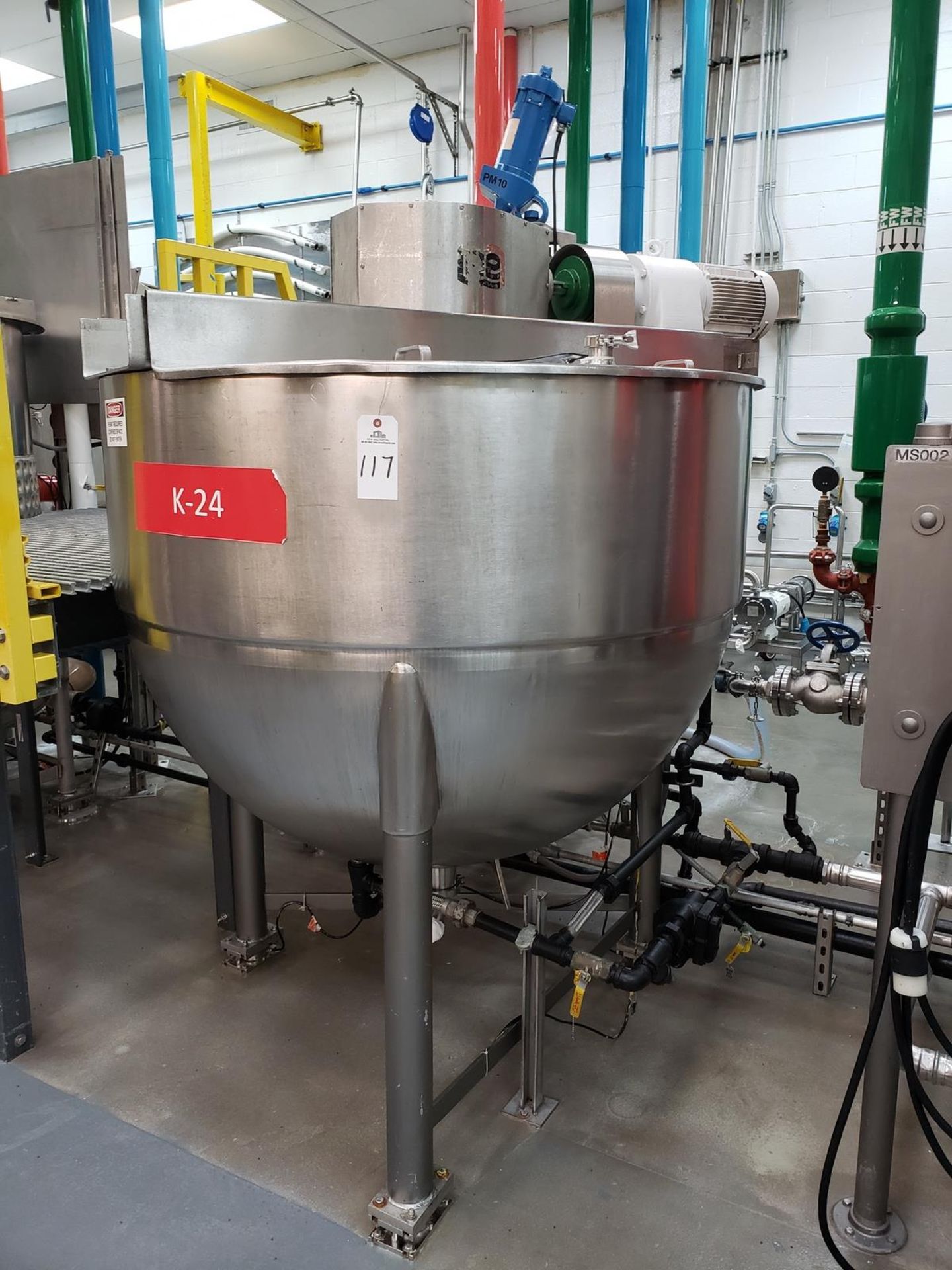 Lee Industries 300 Gallon Stainless Steel Scrape Surface Jacketed Kettle, W/ Agitato | Rig Fee $400