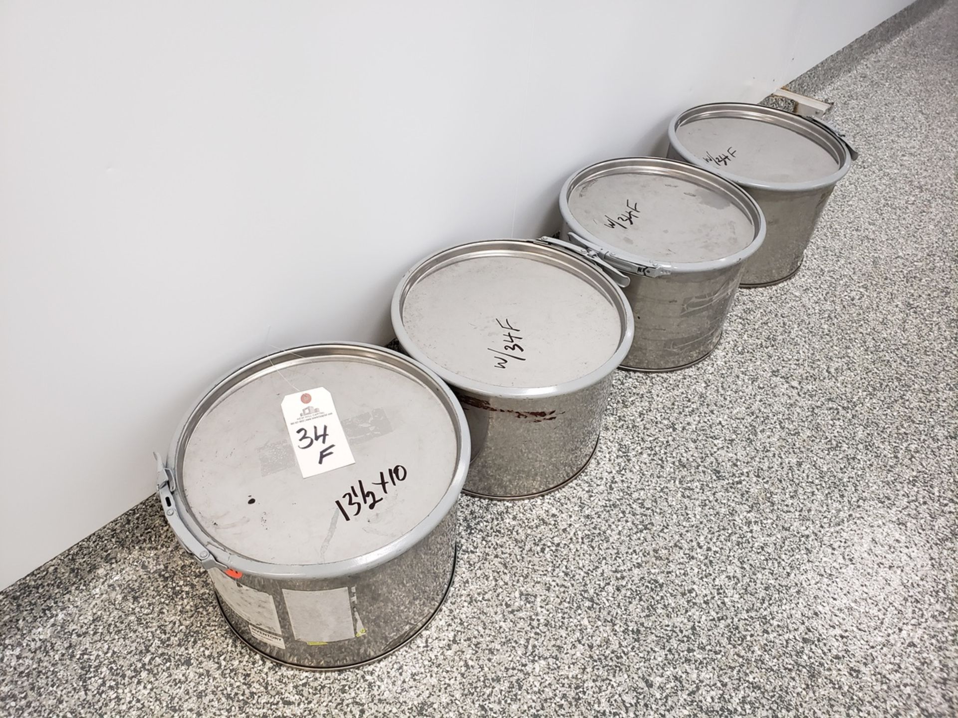 Lot of (4) 6 Gallon Stainless Steel Storage Drums | Rig Fee $50